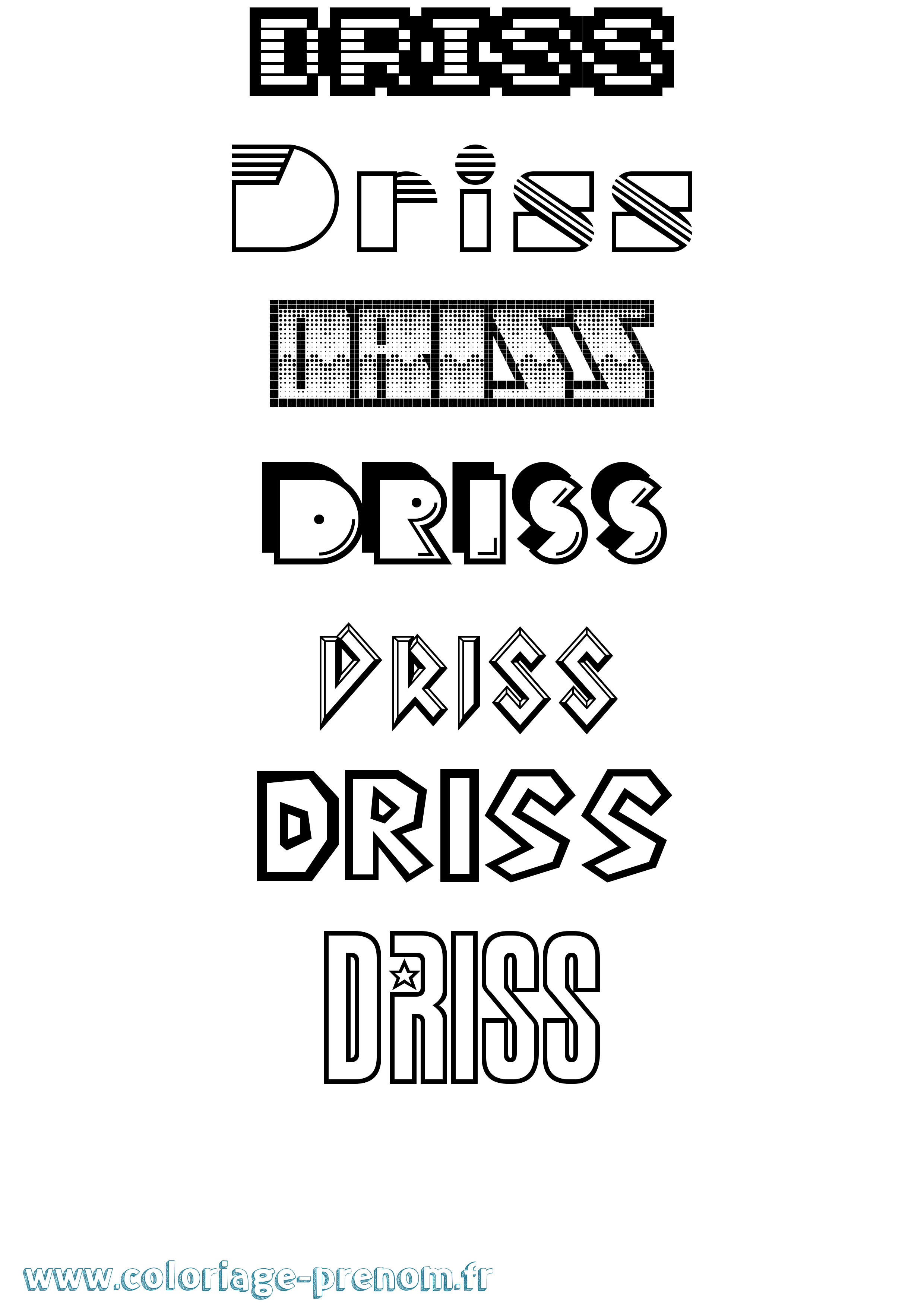 Coloriage prénom Driss