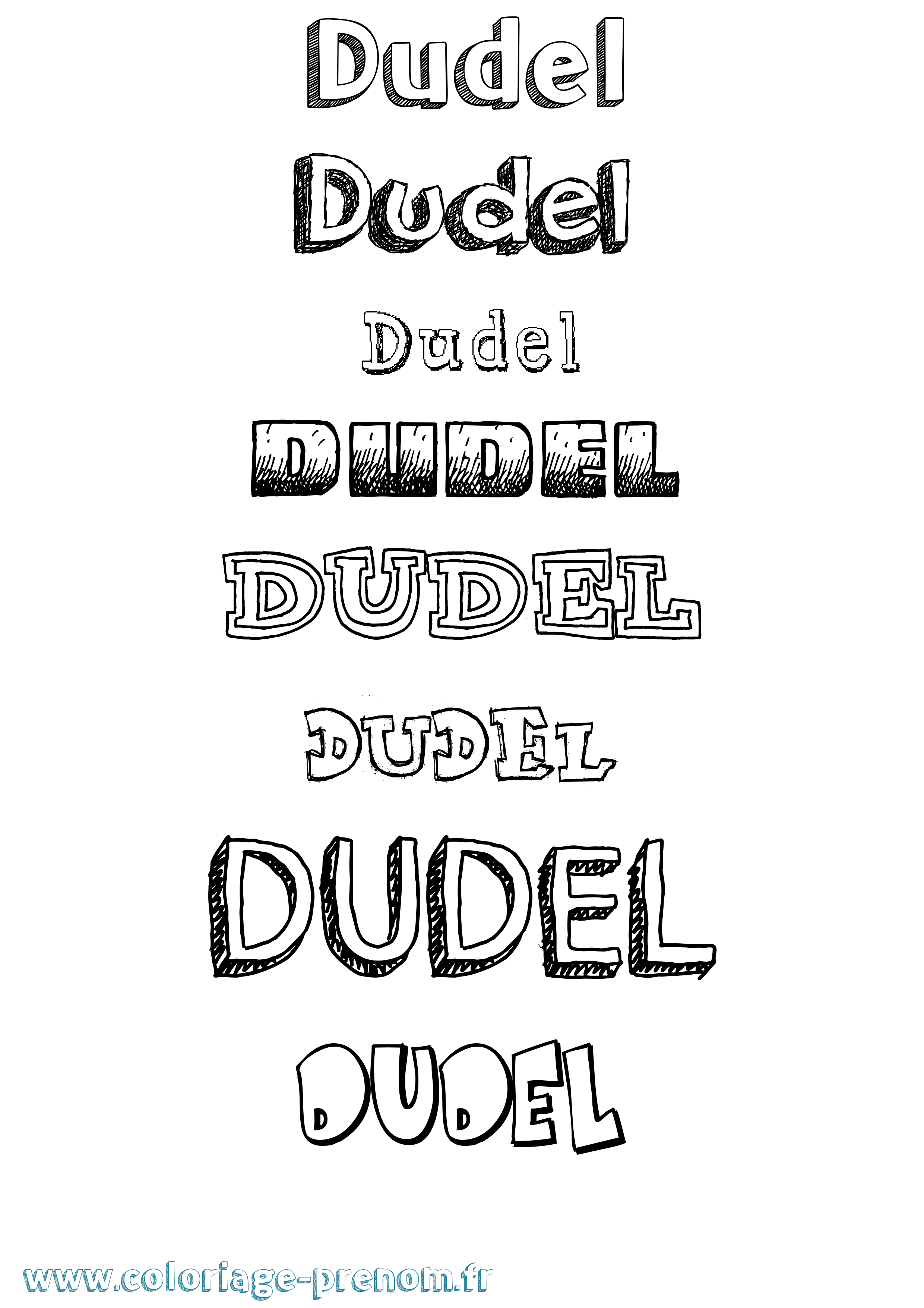 Coloriage prénom Dudel Dessiné