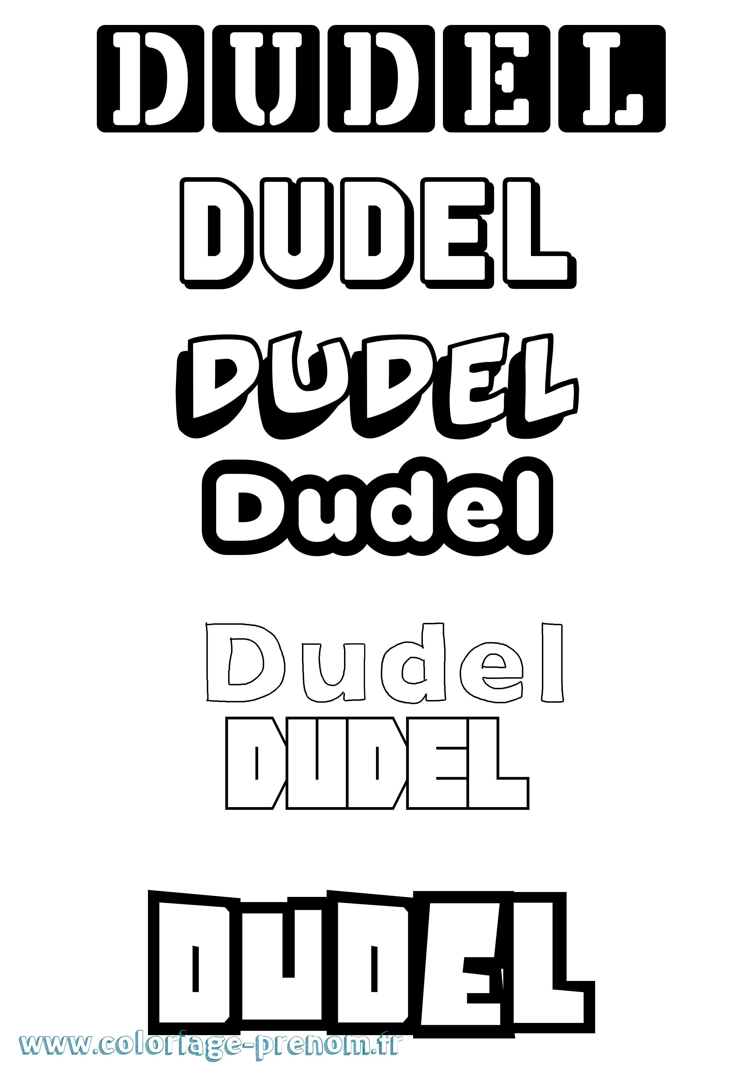 Coloriage prénom Dudel Simple