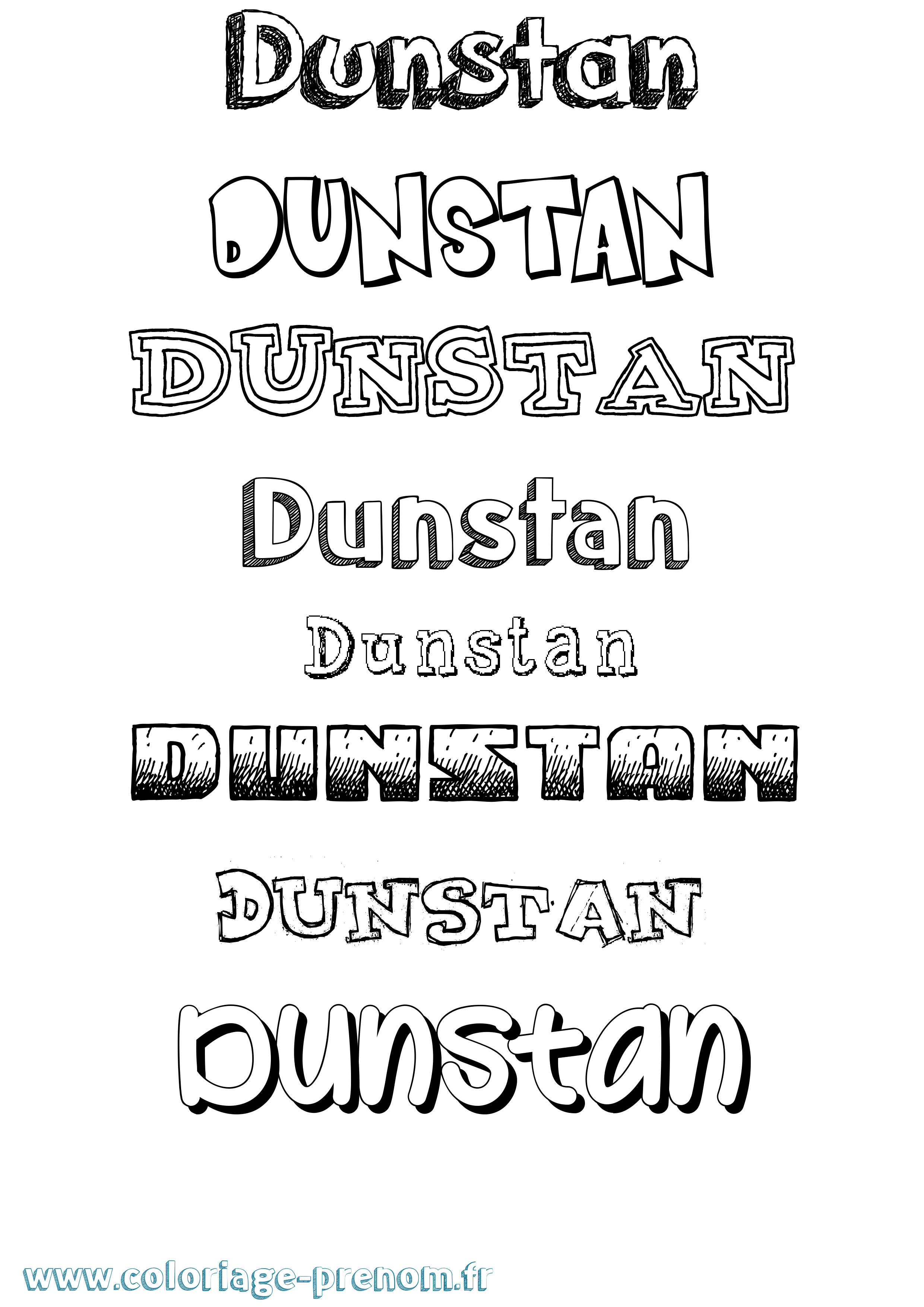Coloriage prénom Dunstan Dessiné