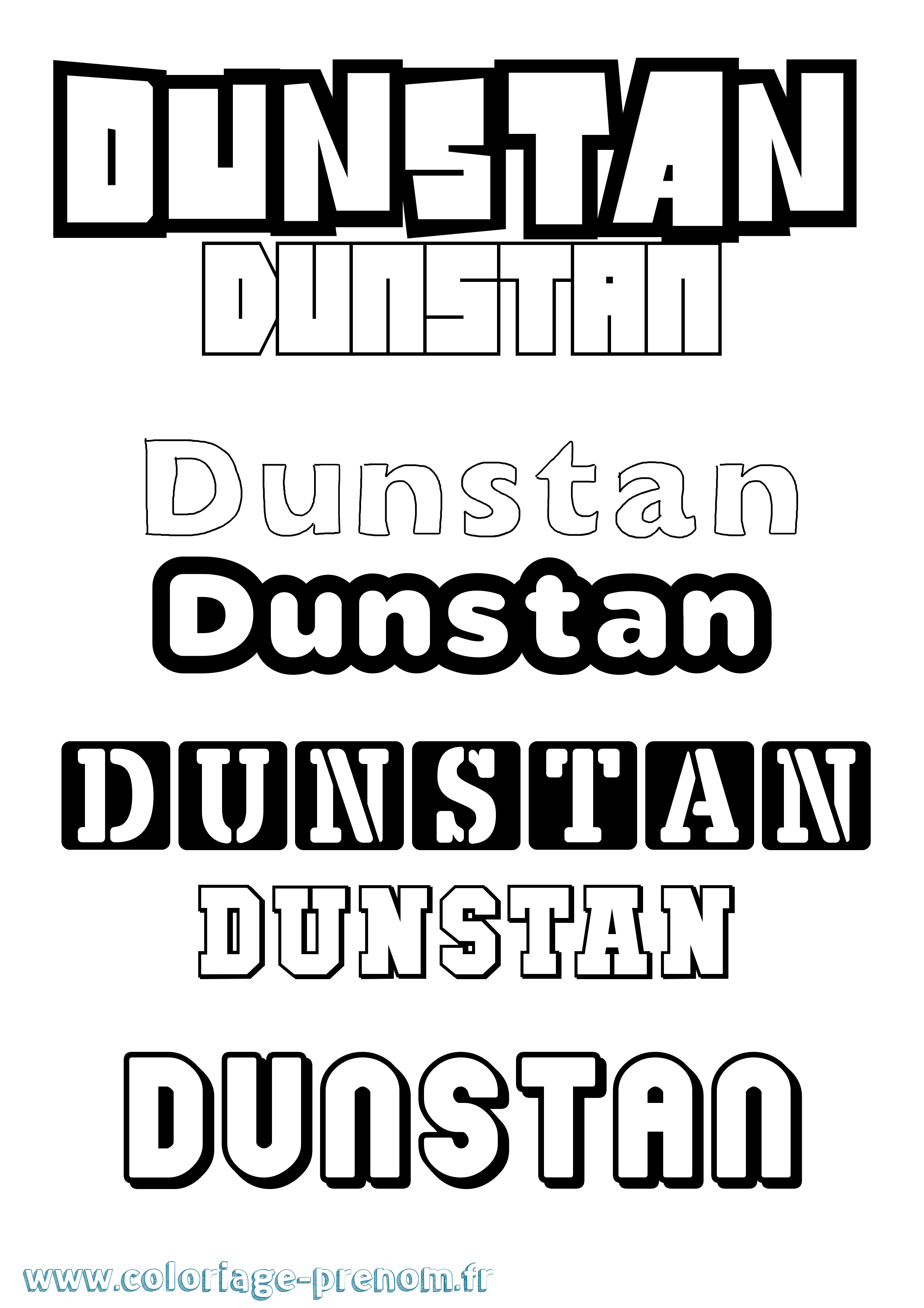 Coloriage prénom Dunstan Simple