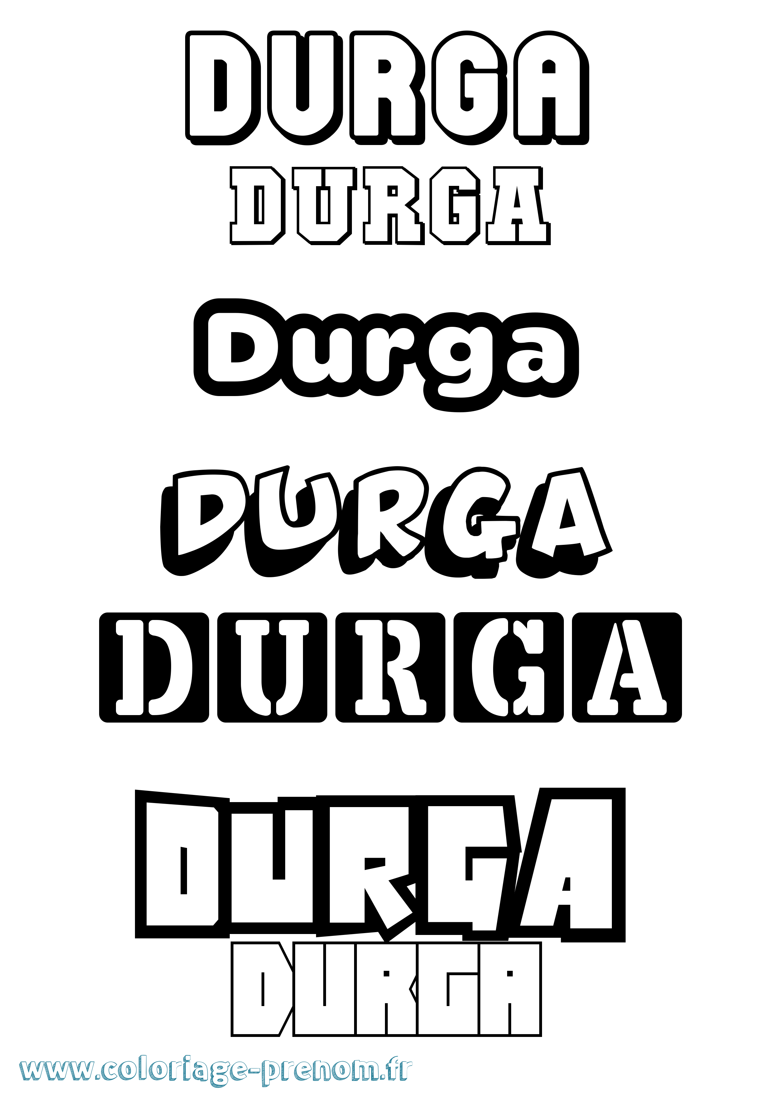 Coloriage Durga Simple Coloriage prénom Durga Simple