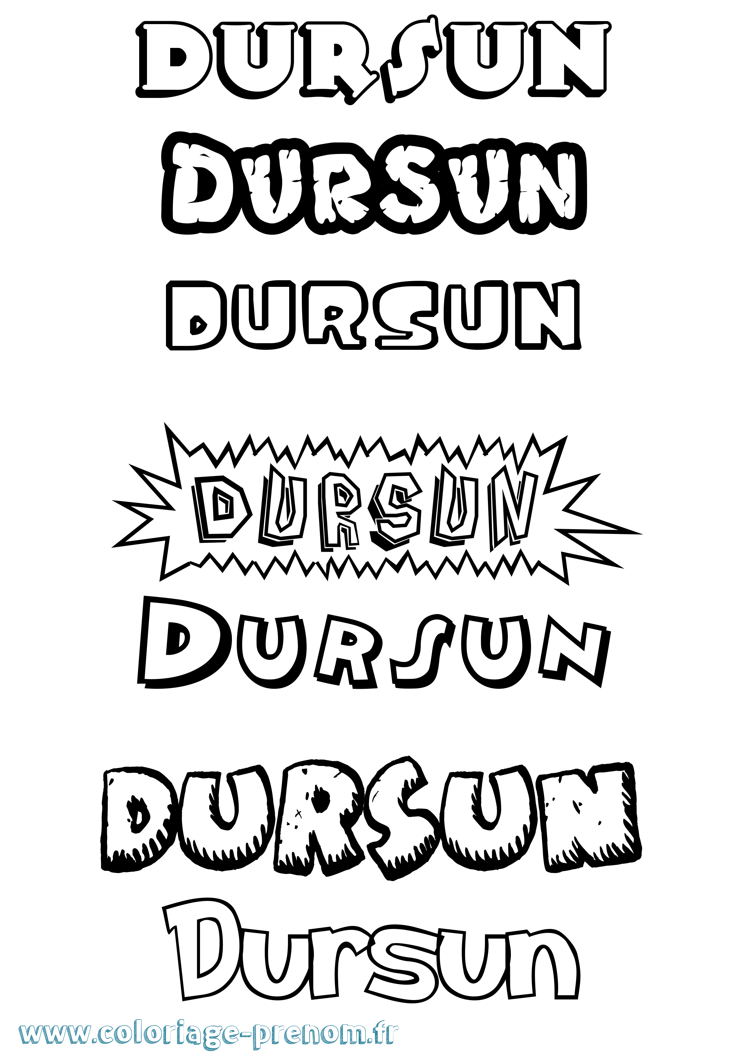 Coloriage prénom Dursun Dessin Animé