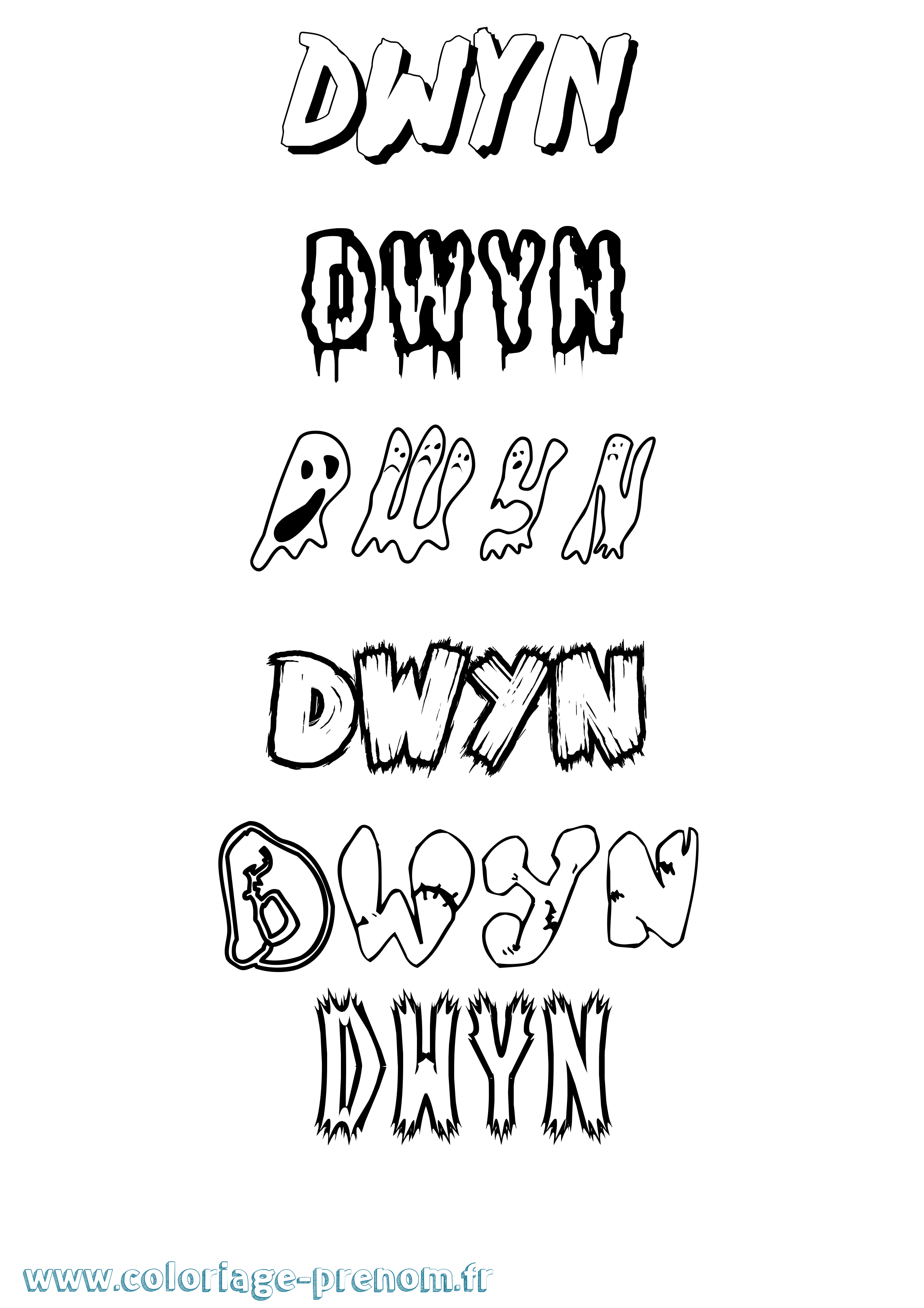 Coloriage Dwyn Frisson Coloriage prénom Dwyn Frisson