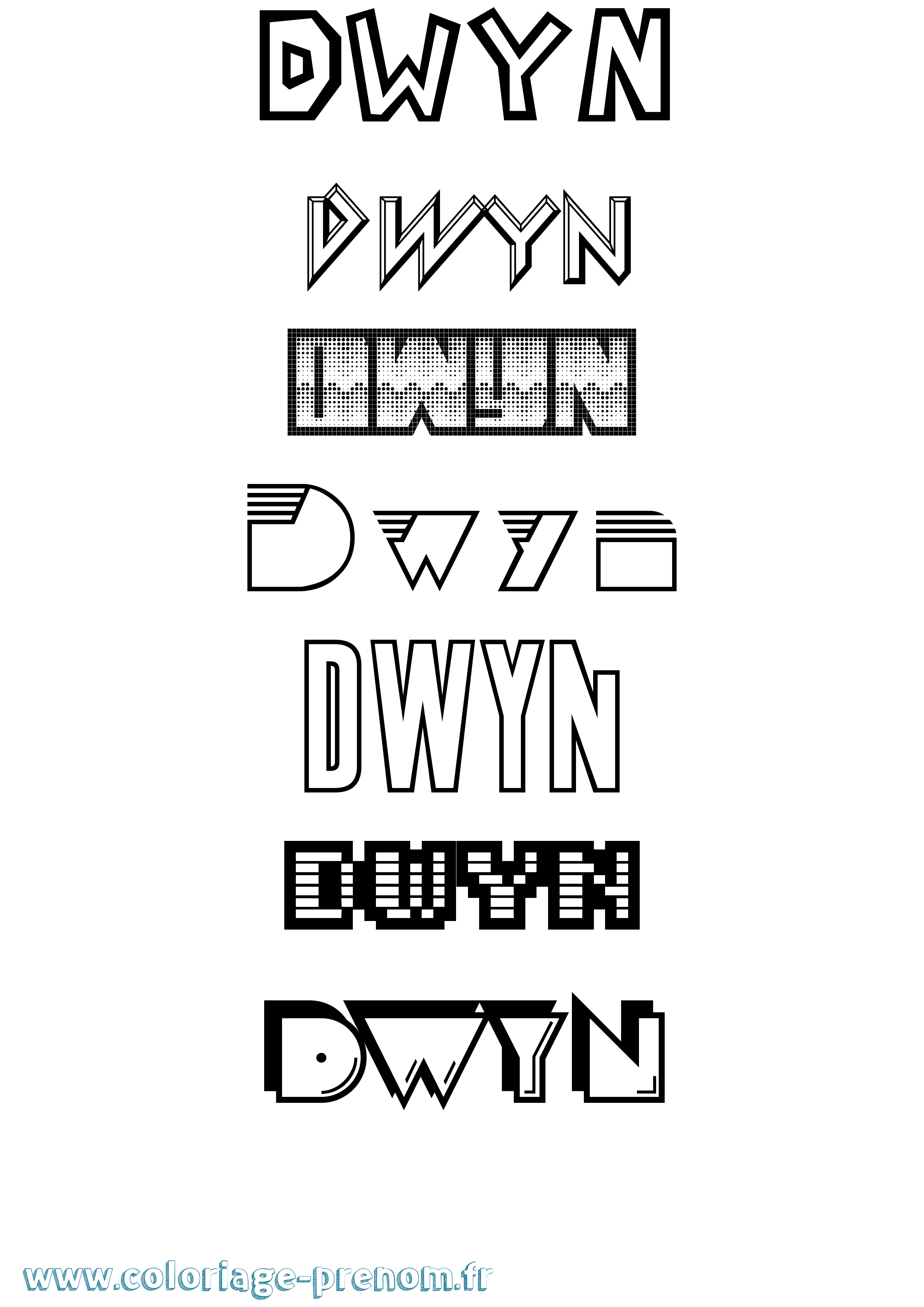 Coloriage Dwyn Jeux Vidéos Coloriage prénom Dwyn Jeux Vidéos