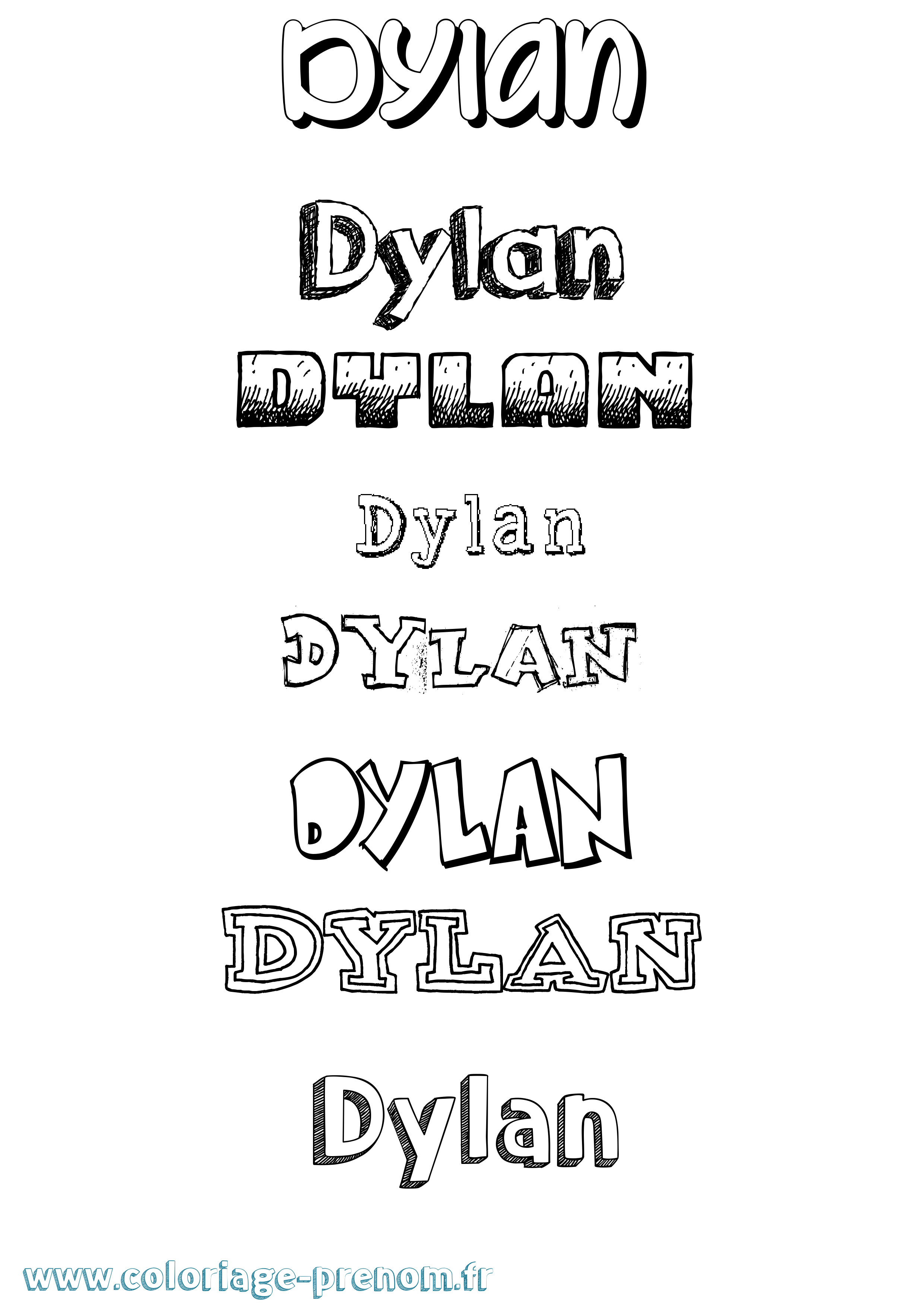 Coloriage prénom Dylan Dessiné