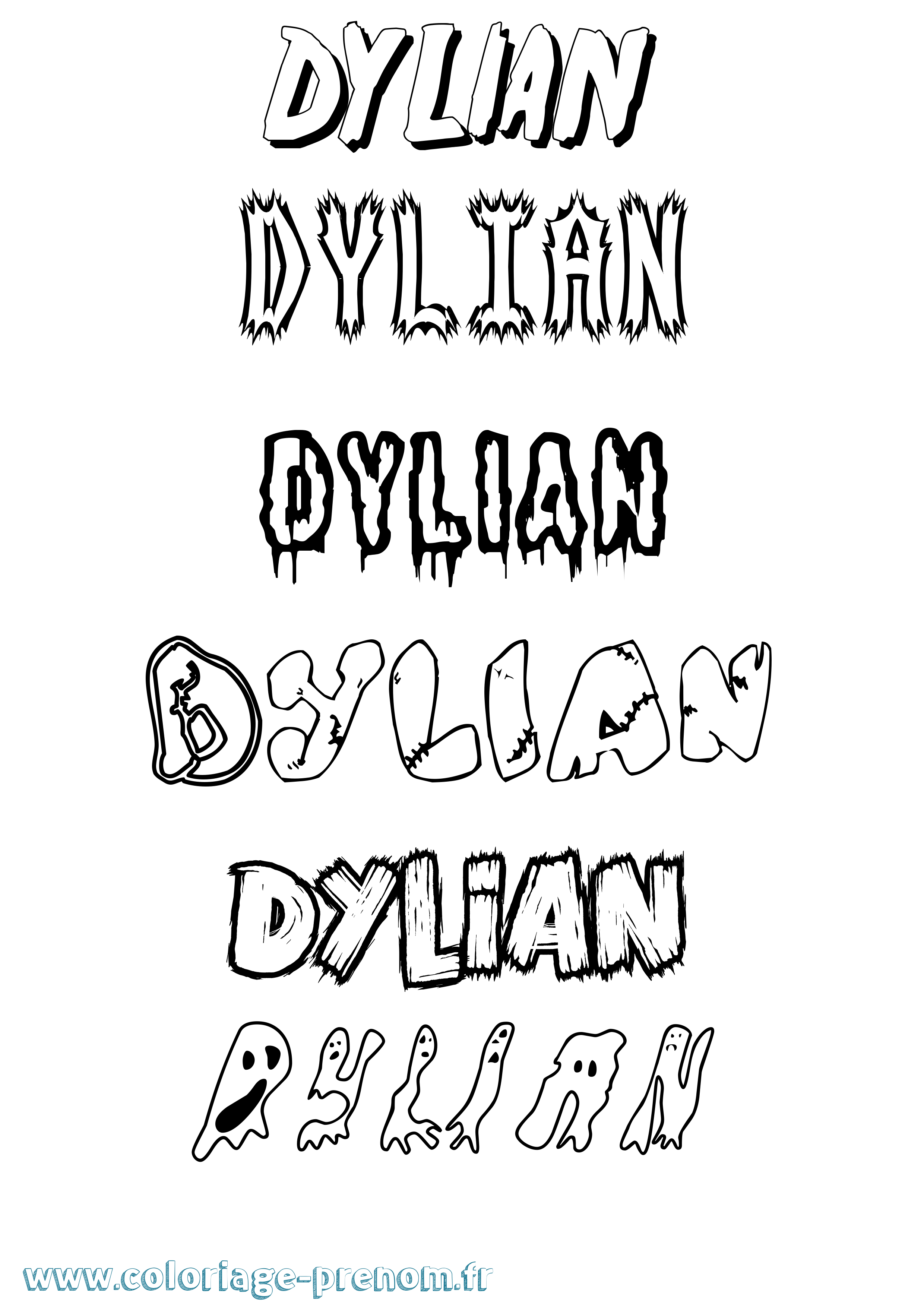Coloriage prénom Dylian Frisson
