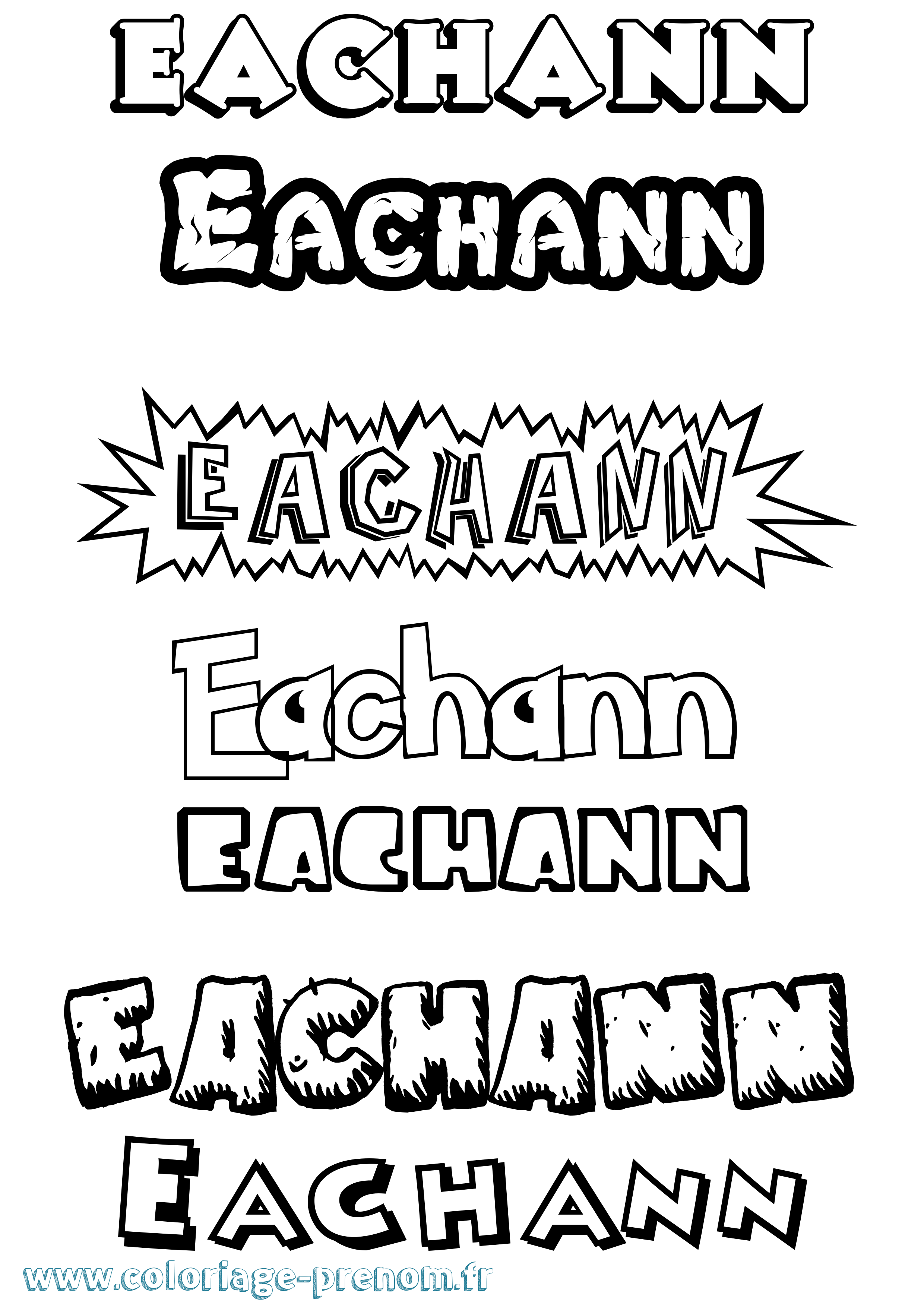 Coloriage Eachann Dessin Animé Coloriage prénom Eachann Dessin Animé