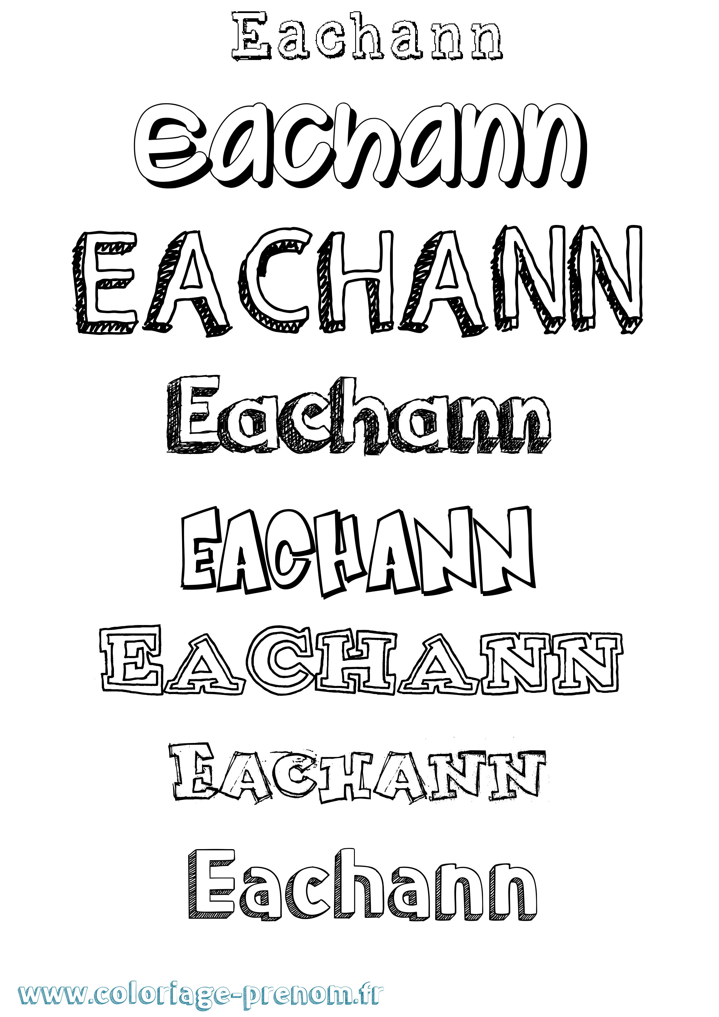 Coloriage prénom Eachann Dessiné