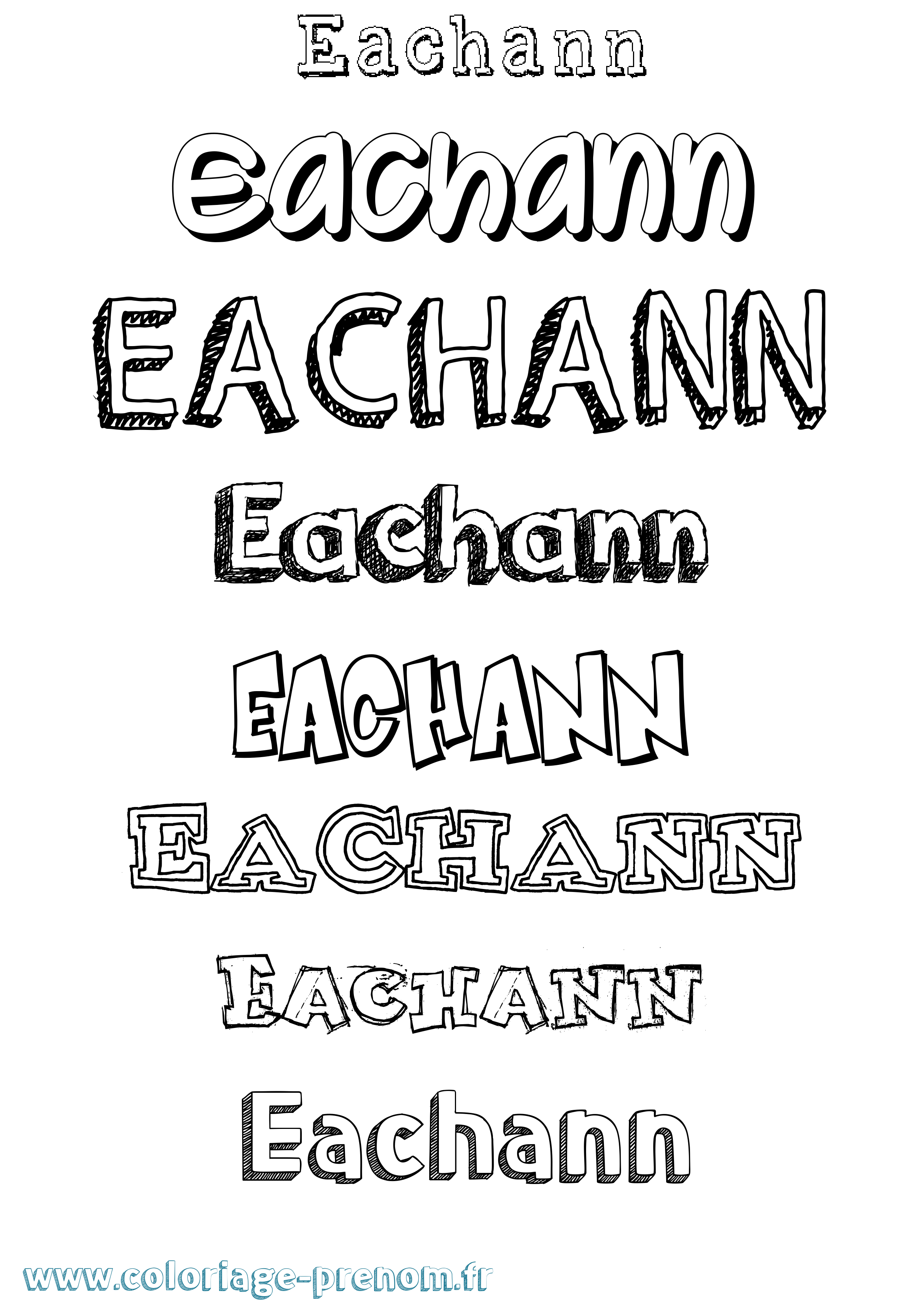 Coloriage Eachann Dessiné Coloriage prénom Eachann Dessiné