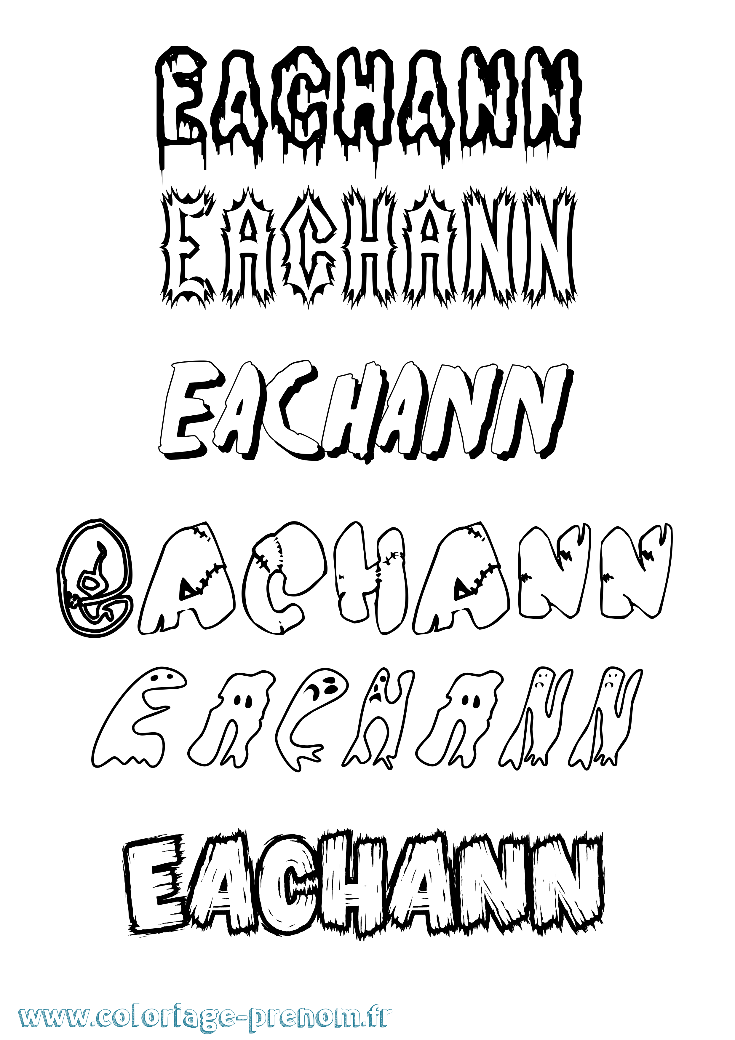 Coloriage Eachann Frisson Coloriage prénom Eachann Frisson
