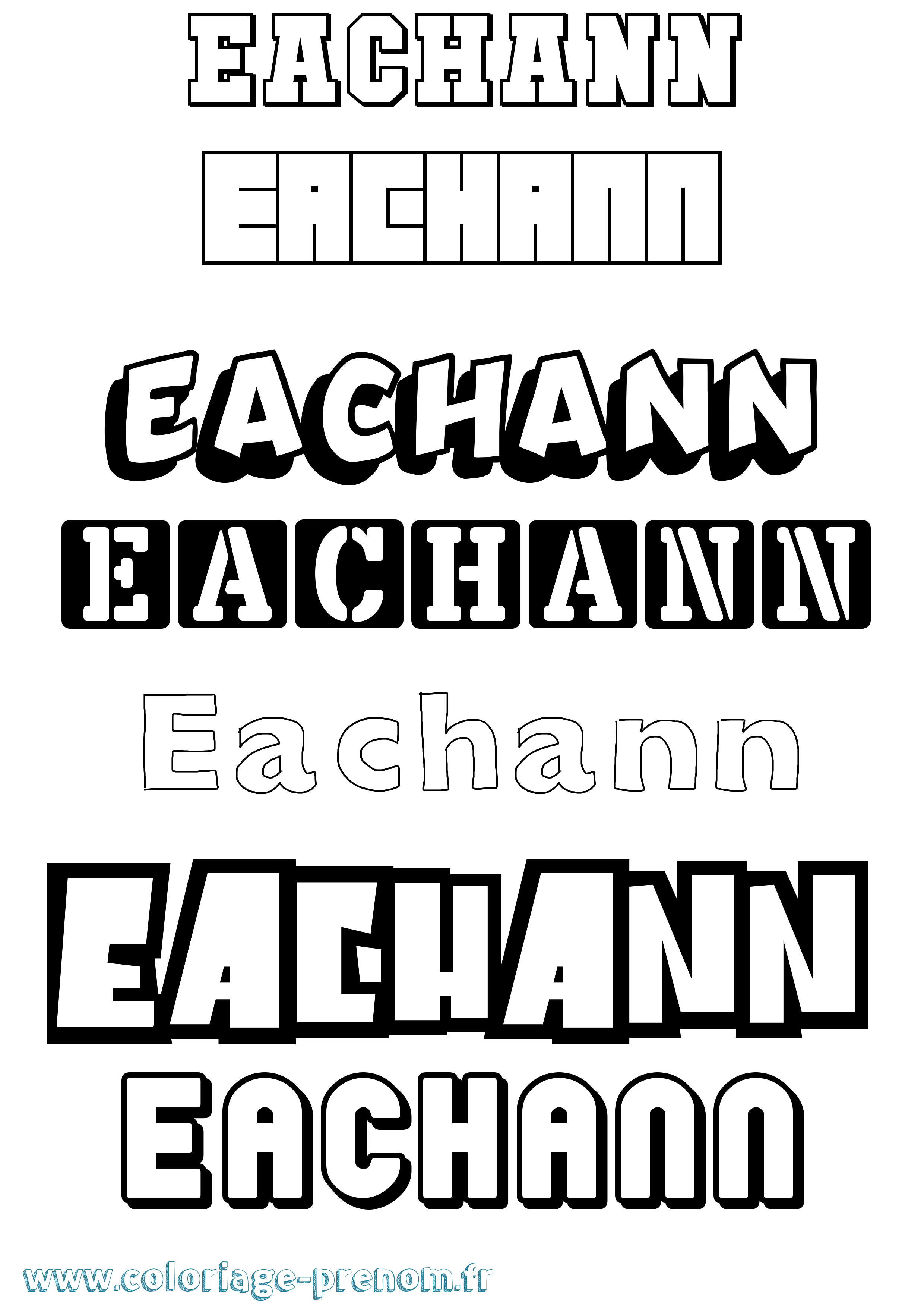 Coloriage prénom Eachann Simple