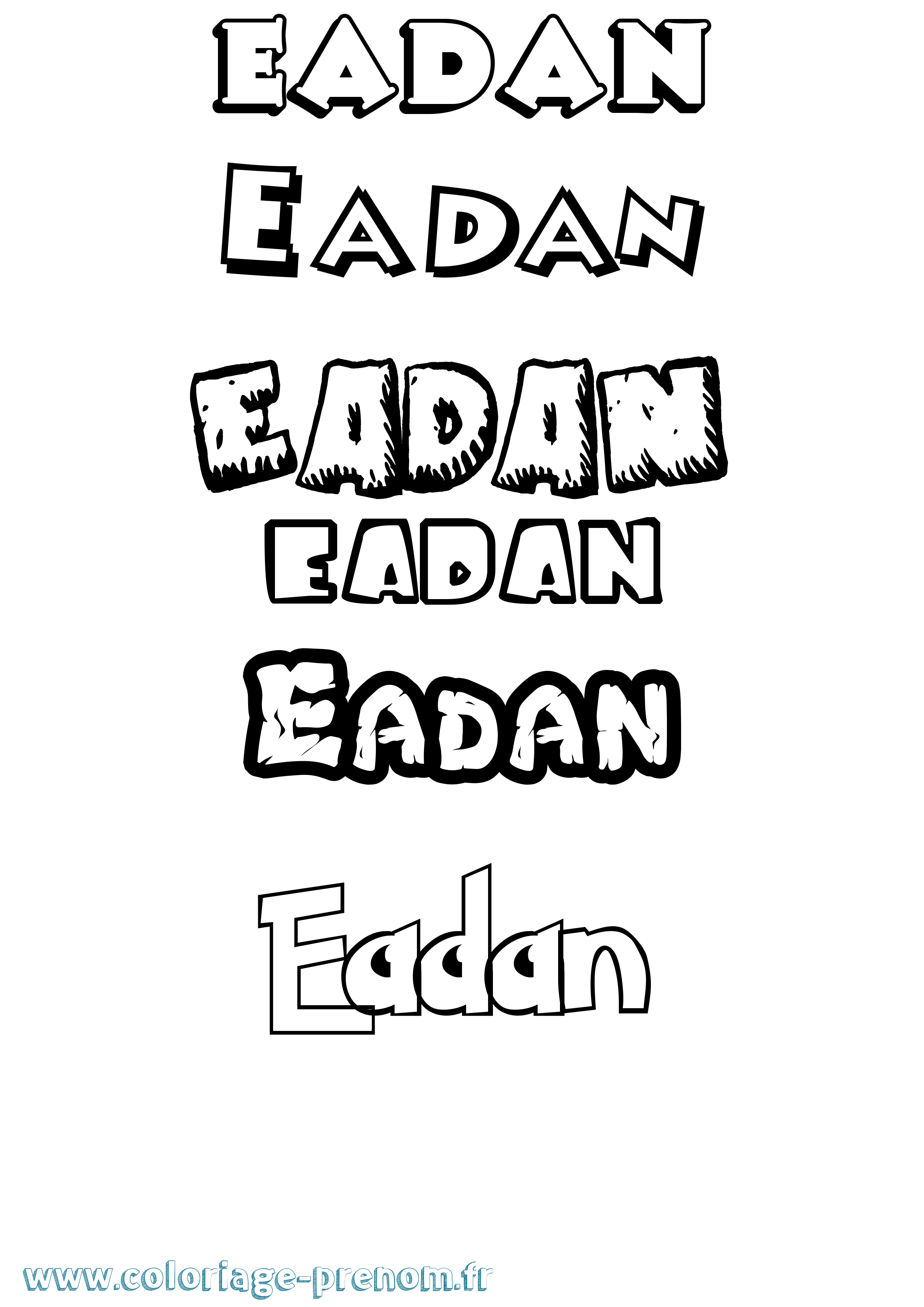 Coloriage Eadan Dessin Animé Coloriage prénom Eadan Dessin Animé