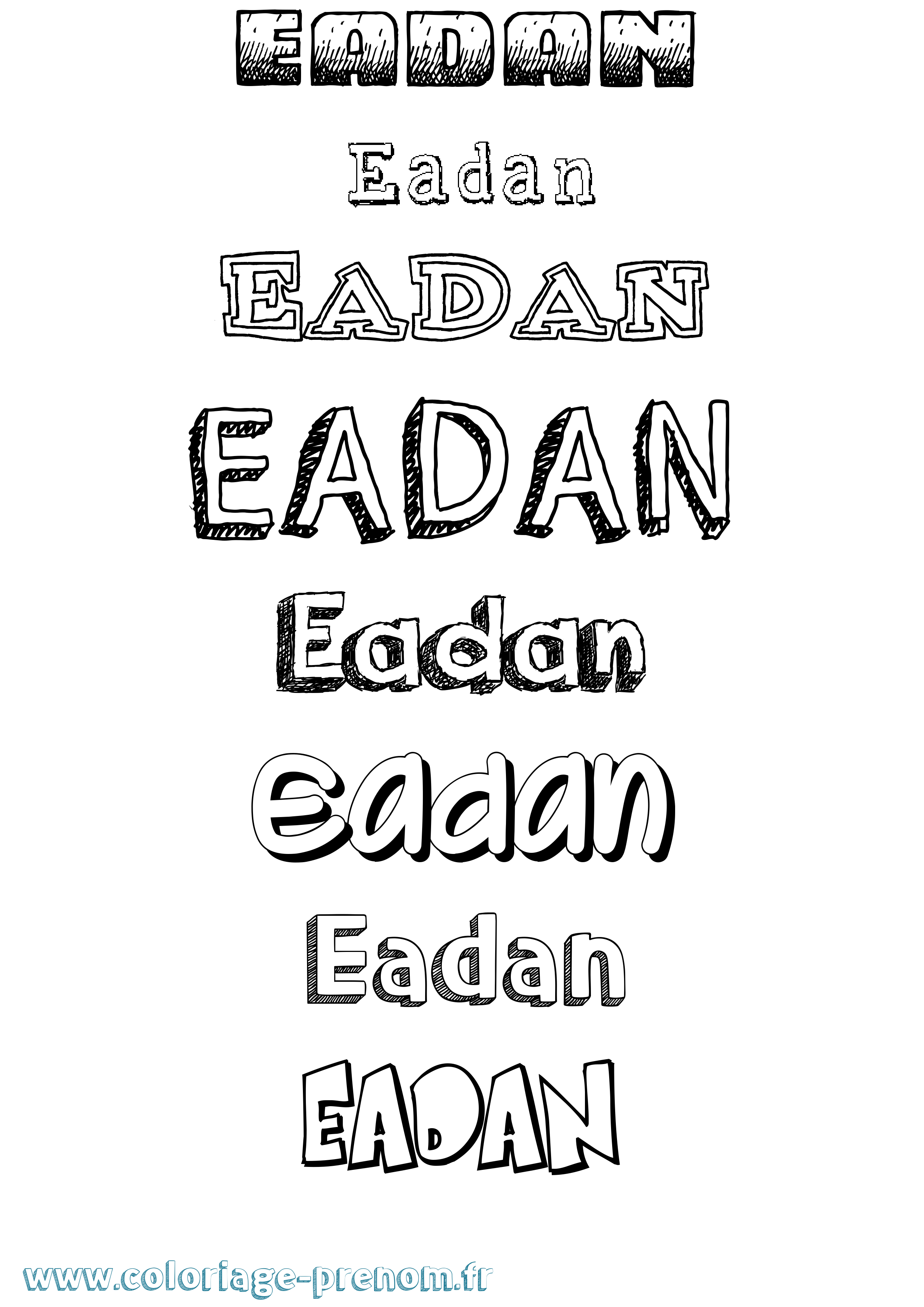 Coloriage Eadan Dessiné Coloriage prénom Eadan Dessiné