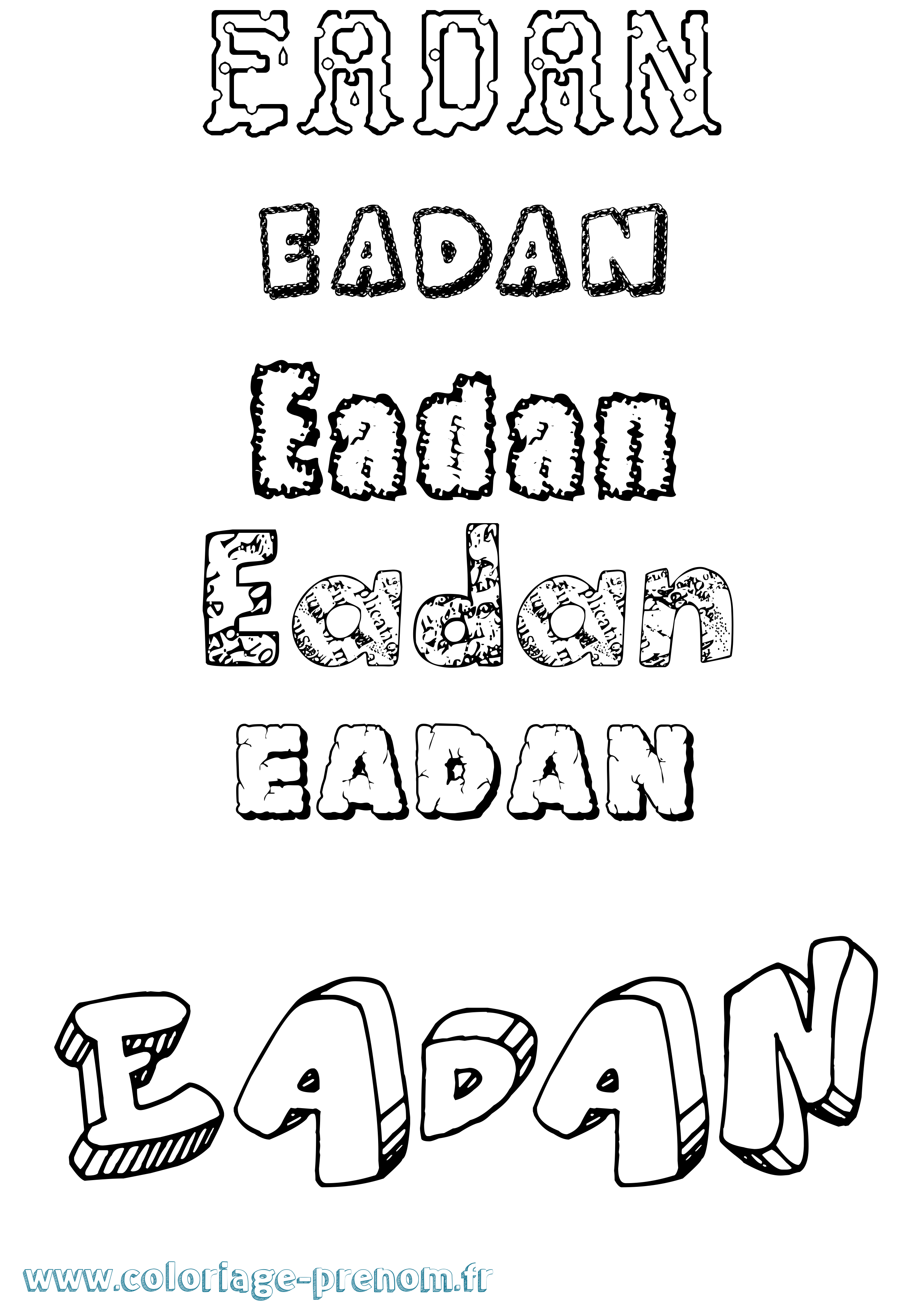 Coloriage Eadan Destructuré Coloriage prénom Eadan Destructuré