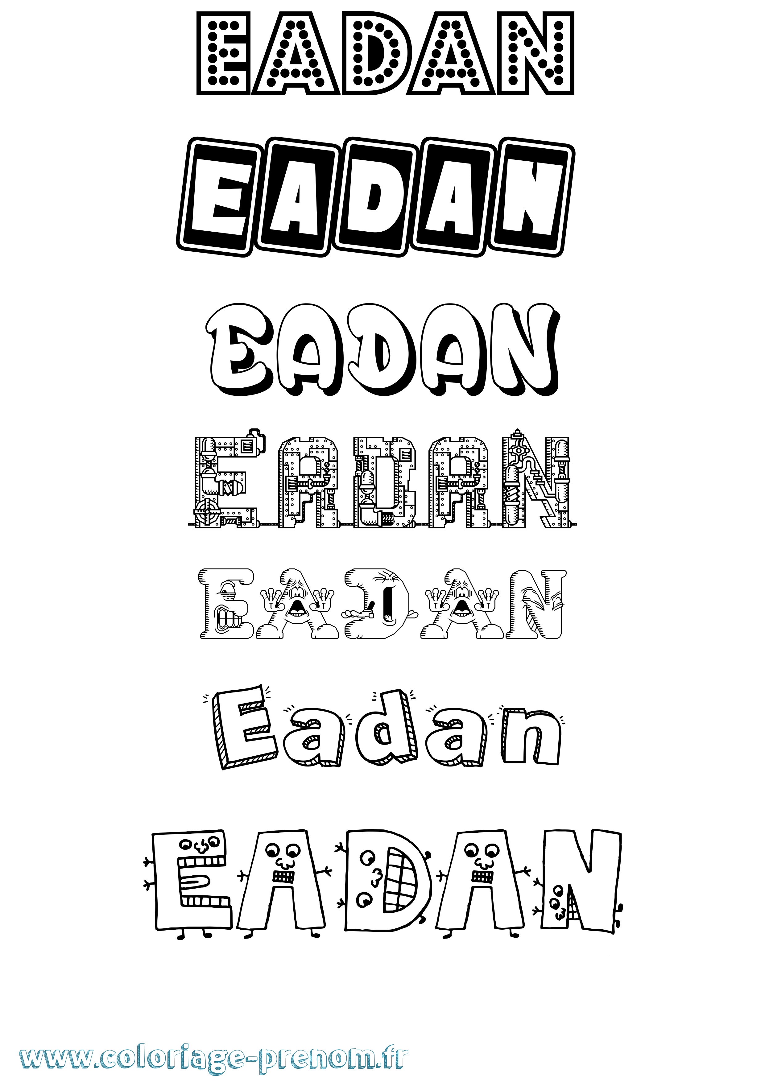 Coloriage Eadan Fun Coloriage prénom Eadan Fun