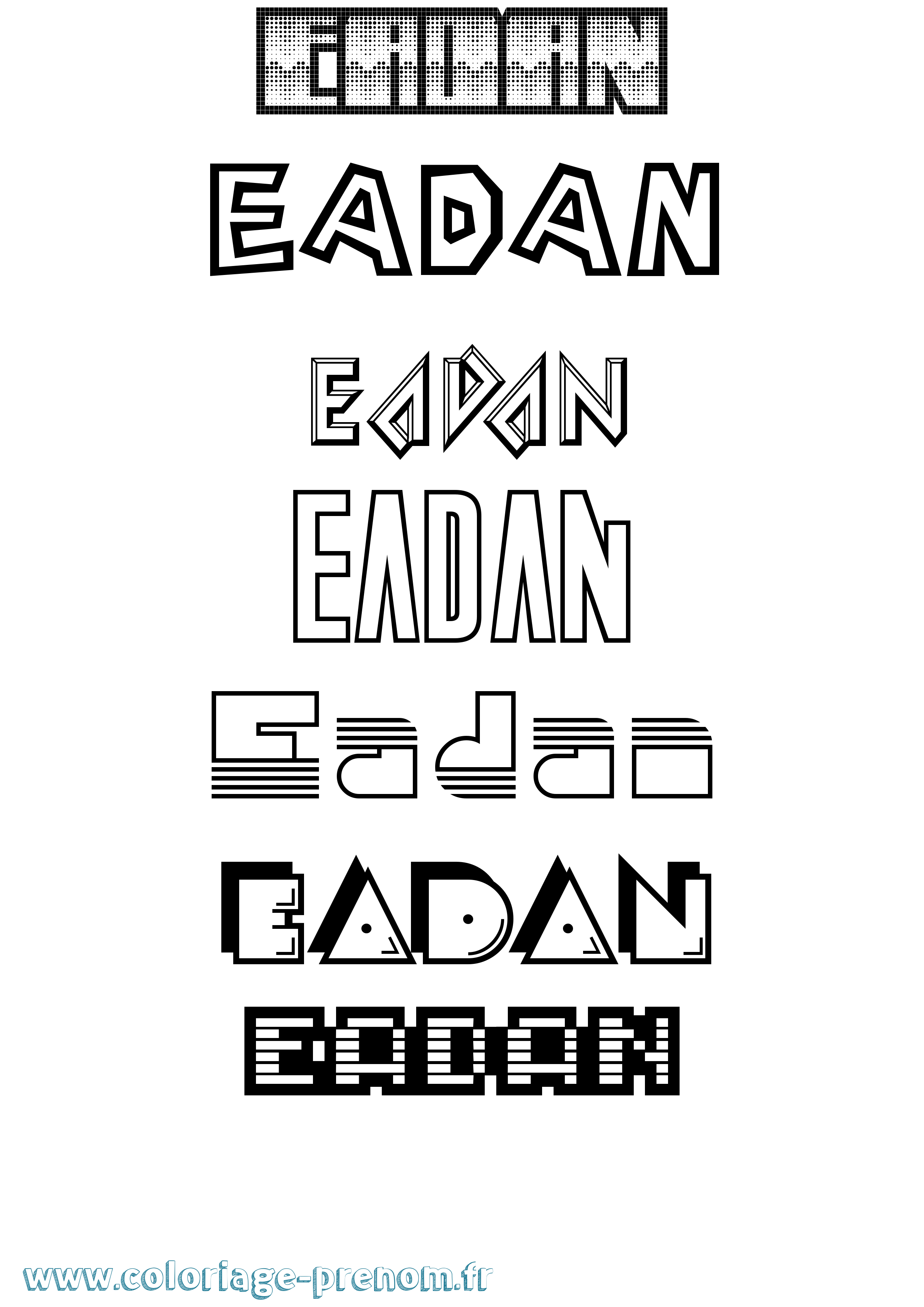 Coloriage Eadan Jeux Vidéos Coloriage prénom Eadan Jeux Vidéos