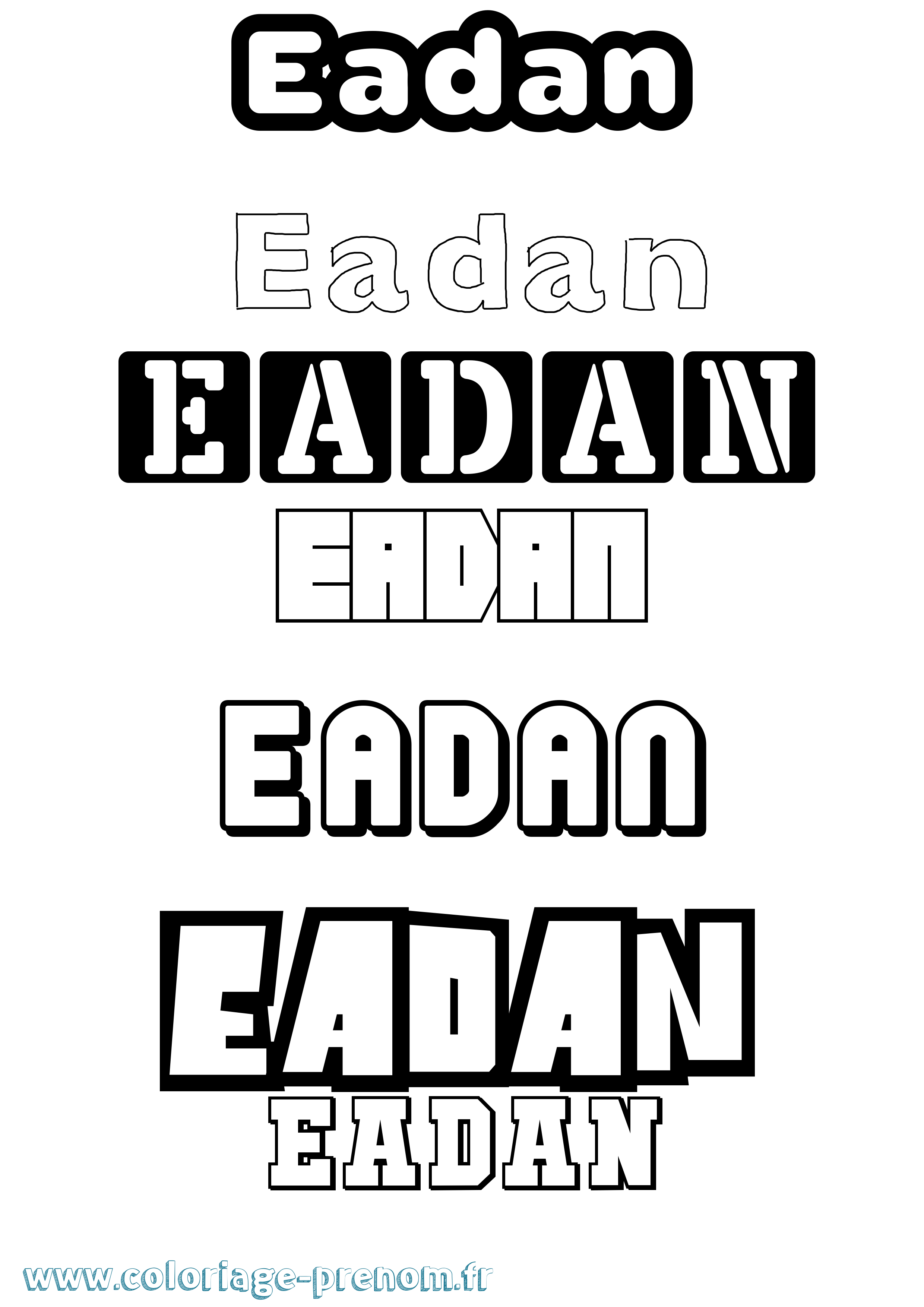 Coloriage Eadan Simple Coloriage prénom Eadan Simple