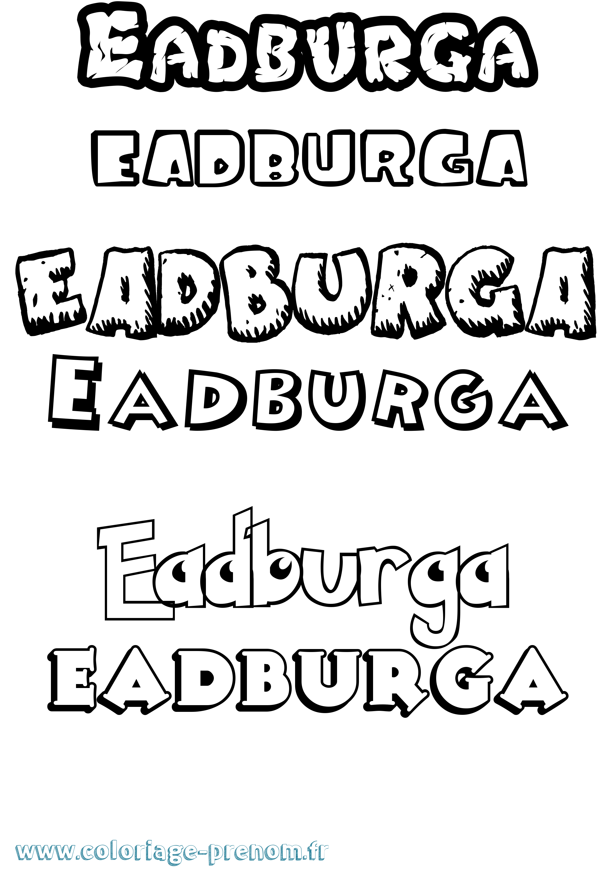 Coloriage Eadburga Dessin Animé Coloriage prénom Eadburga Dessin Animé