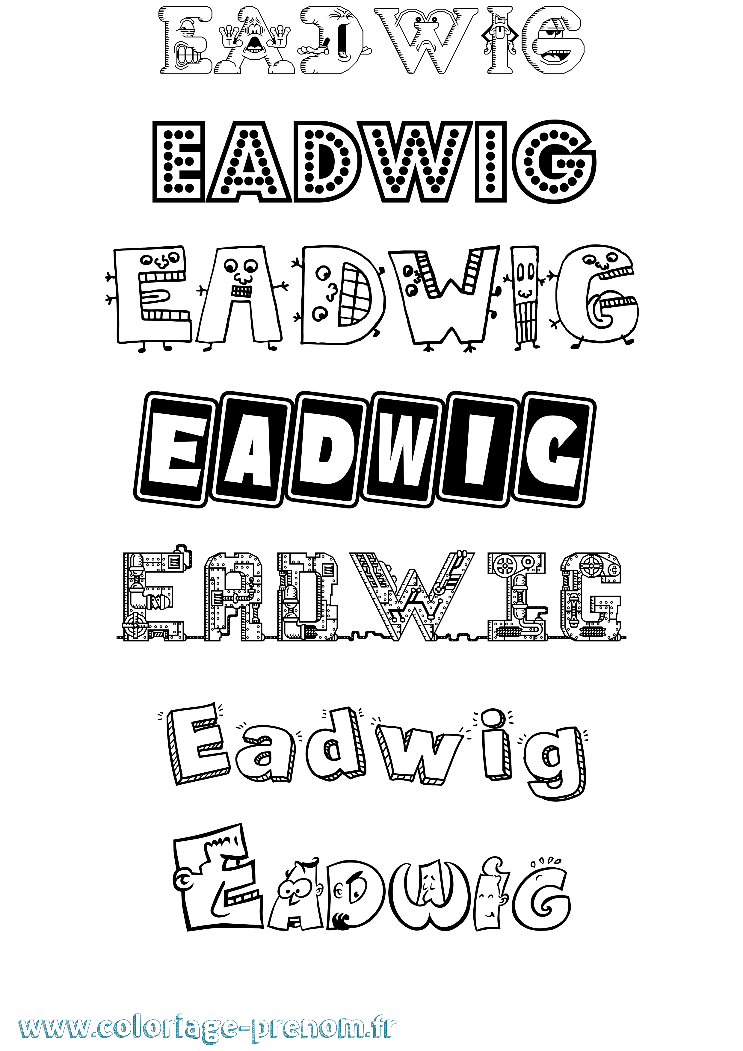 Coloriage prénom Eadwig Fun