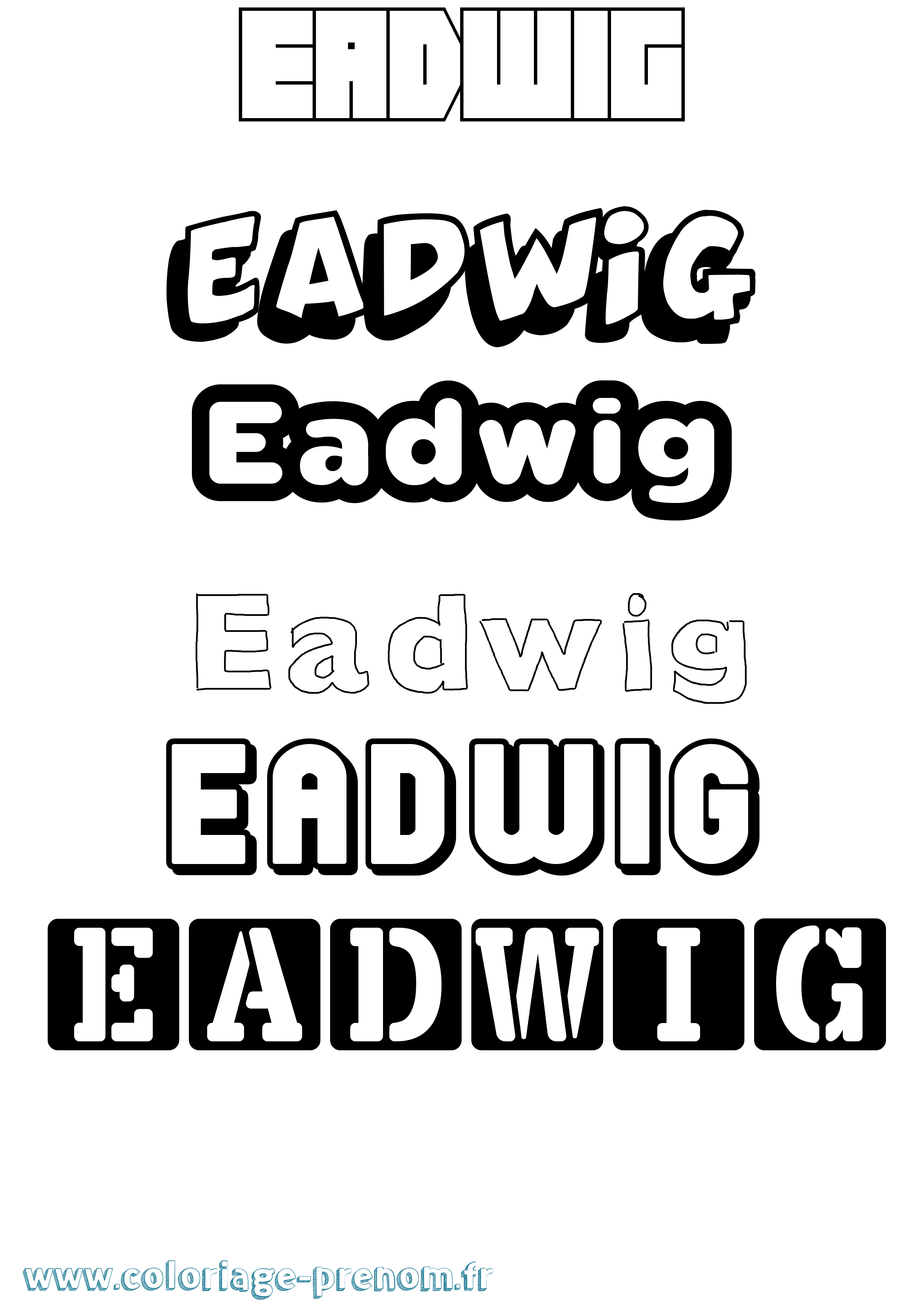 Coloriage prénom Eadwig Simple