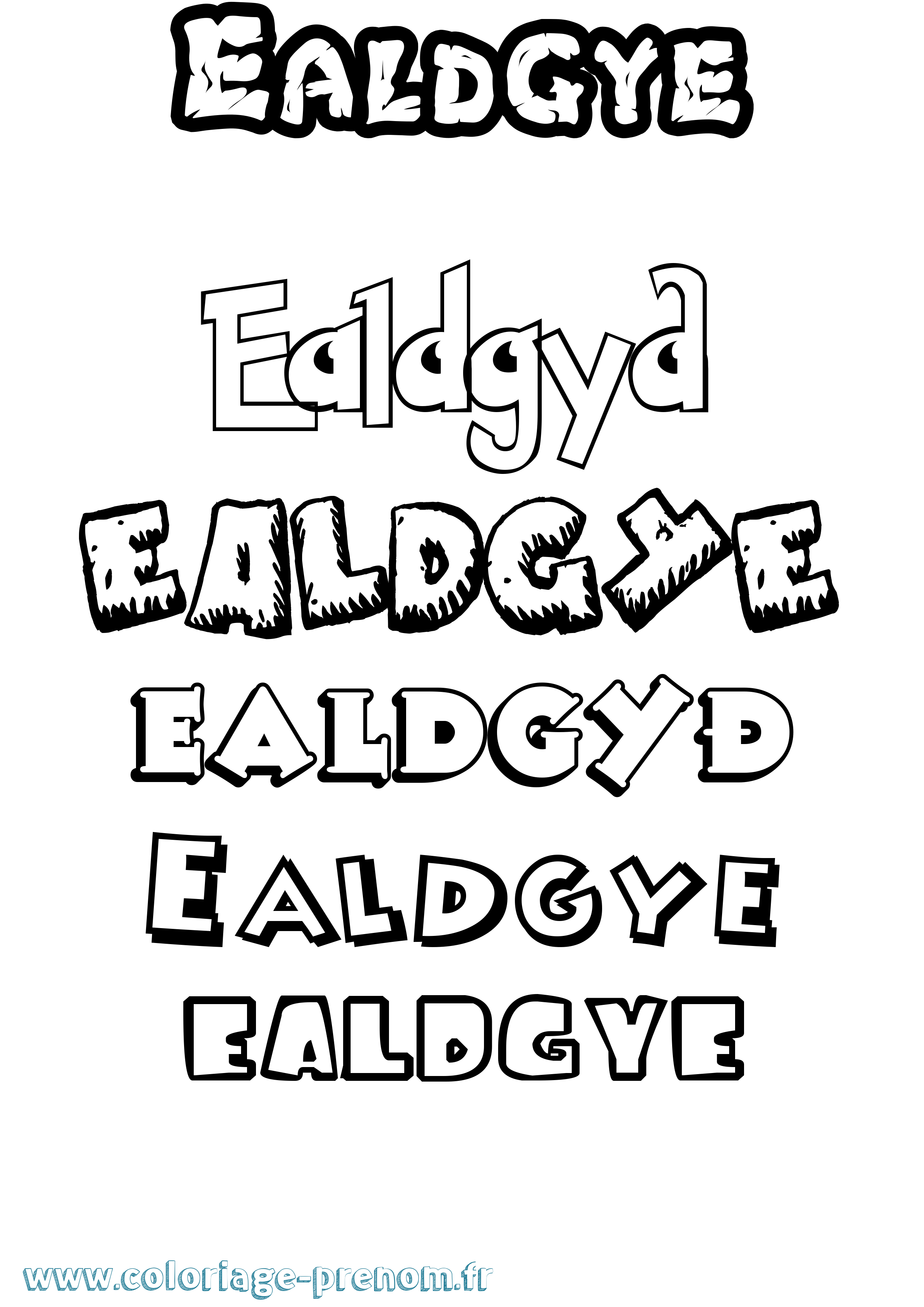 Coloriage Ealdgyð Dessin Animé Coloriage prénom Ealdgyð Dessin Animé