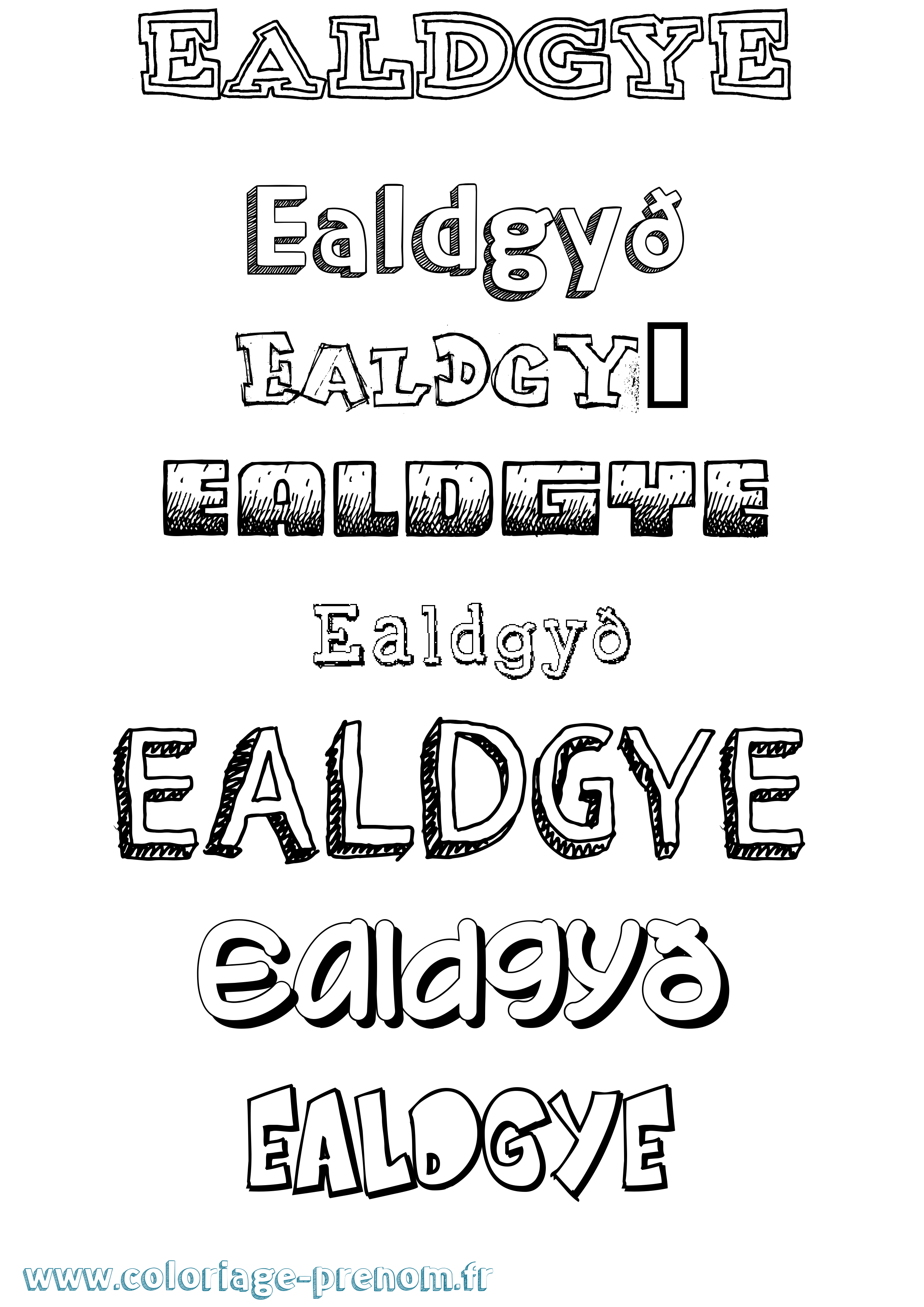 Coloriage Ealdgyð Dessiné Coloriage prénom Ealdgyð Dessiné