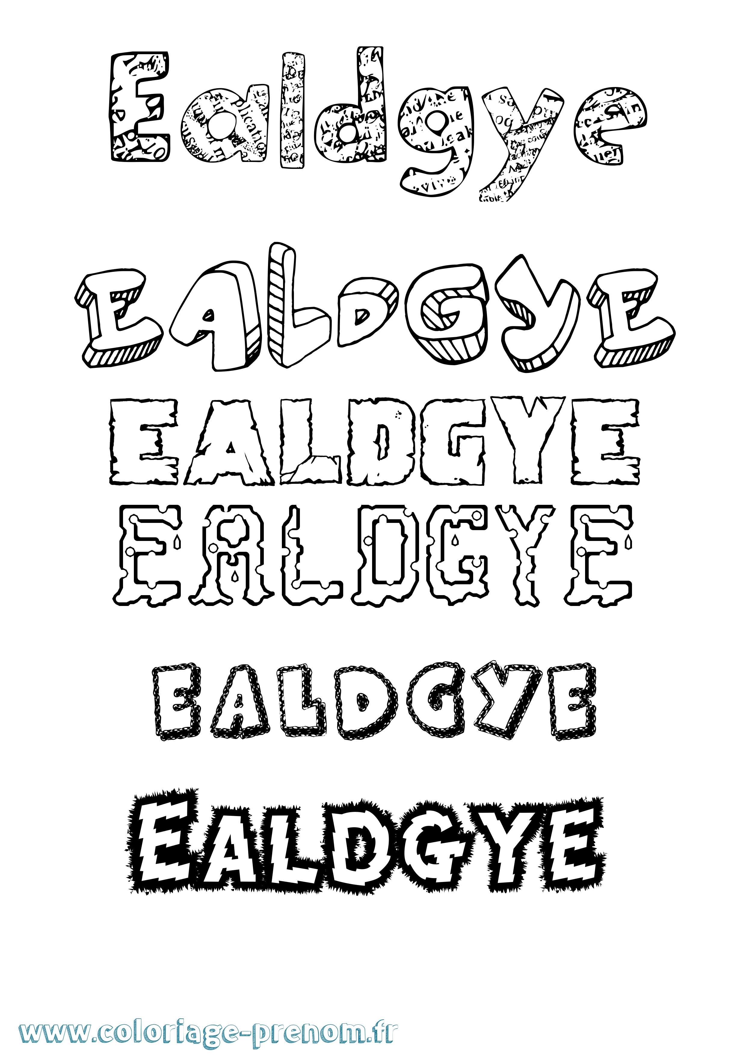 Coloriage Ealdgyð Destructuré Coloriage prénom Ealdgyð Destructuré