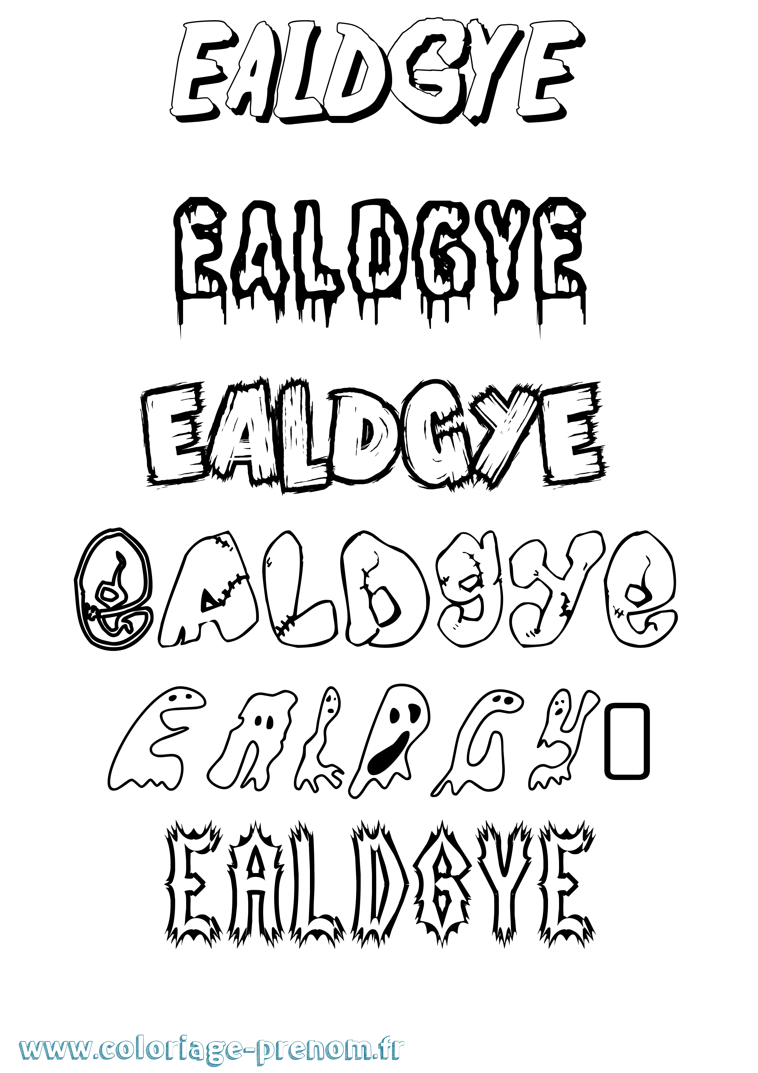 Coloriage Ealdgyð Frisson Coloriage prénom Ealdgyð Frisson