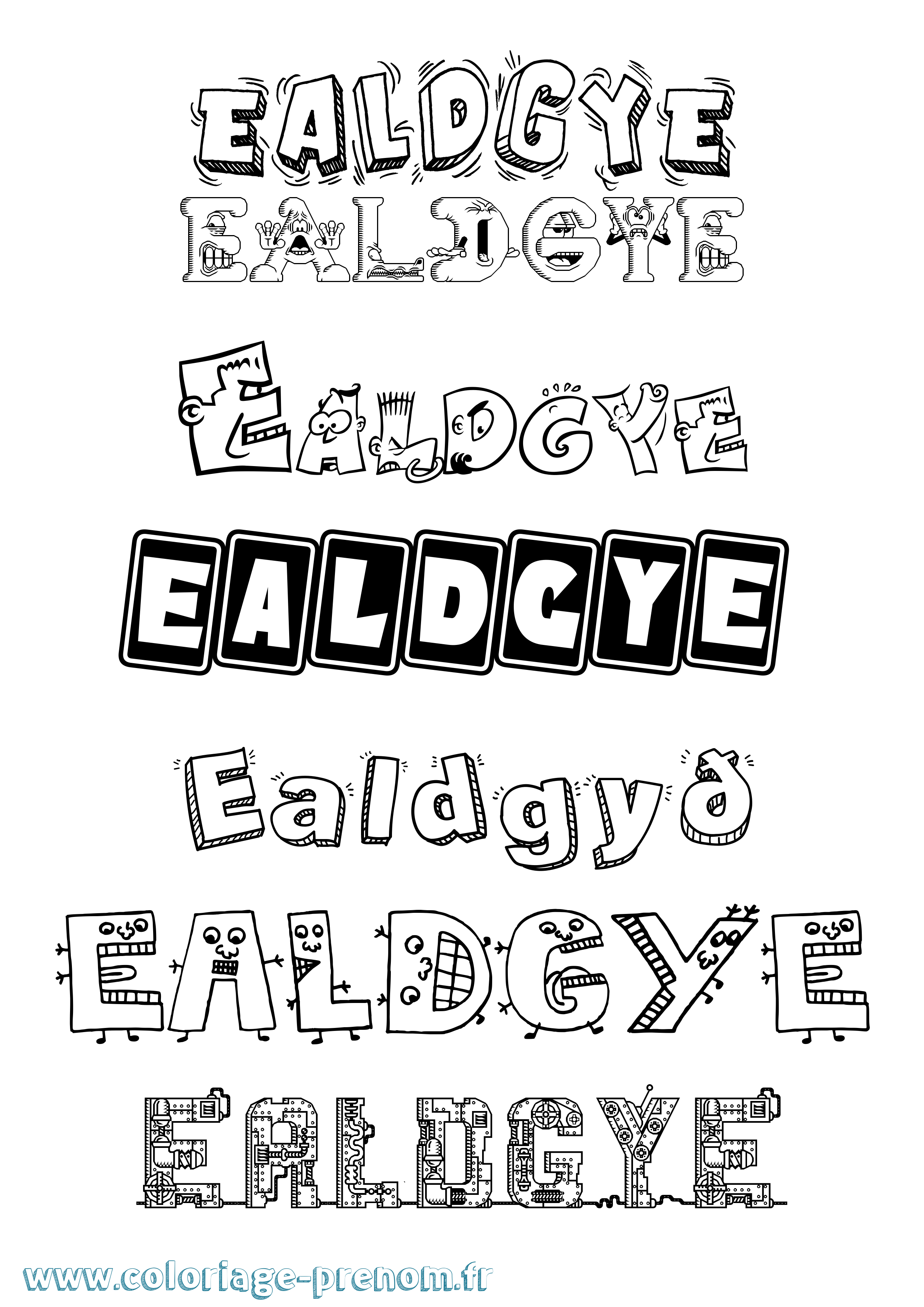 Coloriage Ealdgyð Fun Coloriage prénom Ealdgyð Fun