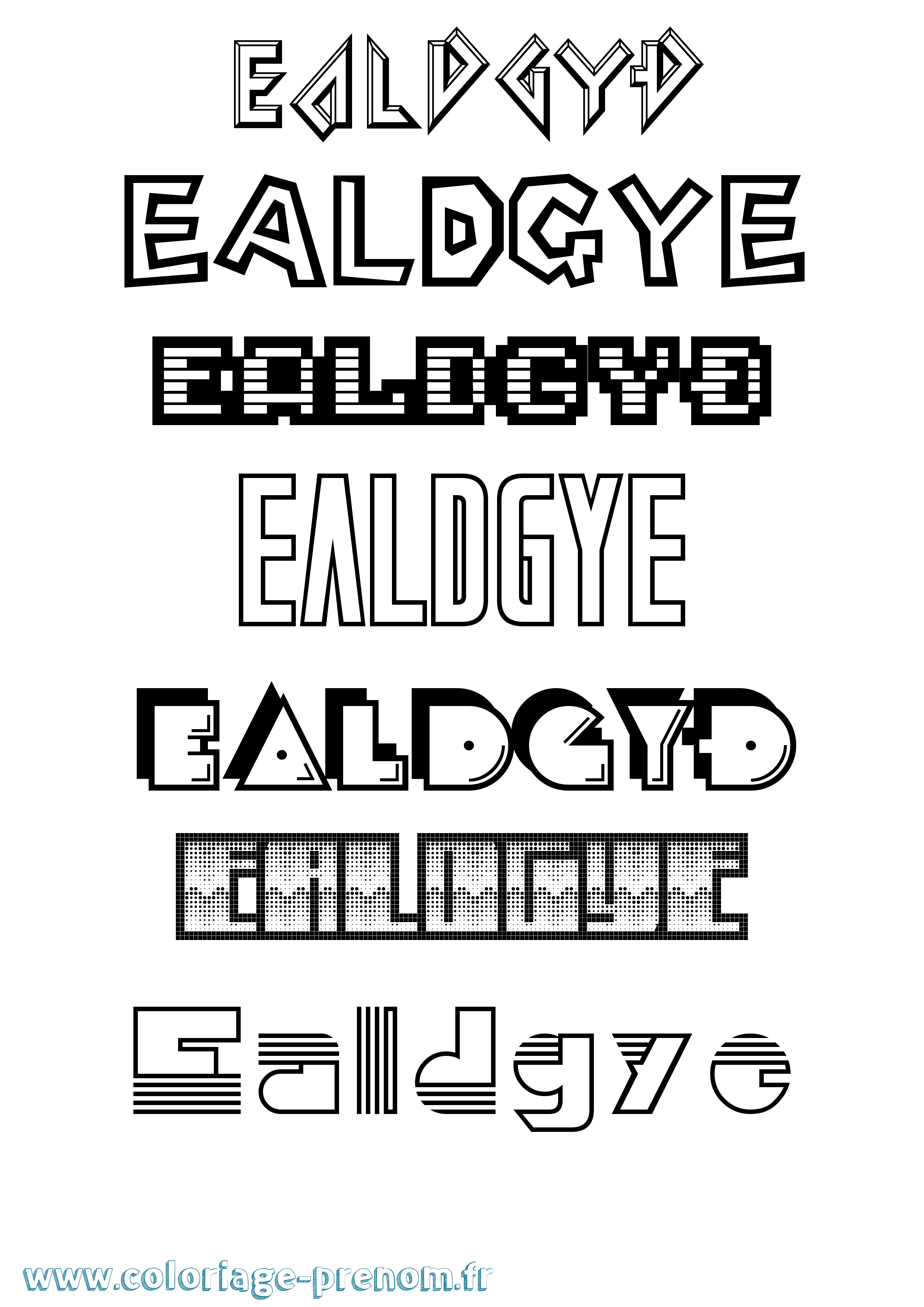 Coloriage Ealdgyð Jeux Vidéos Coloriage prénom Ealdgyð Jeux Vidéos