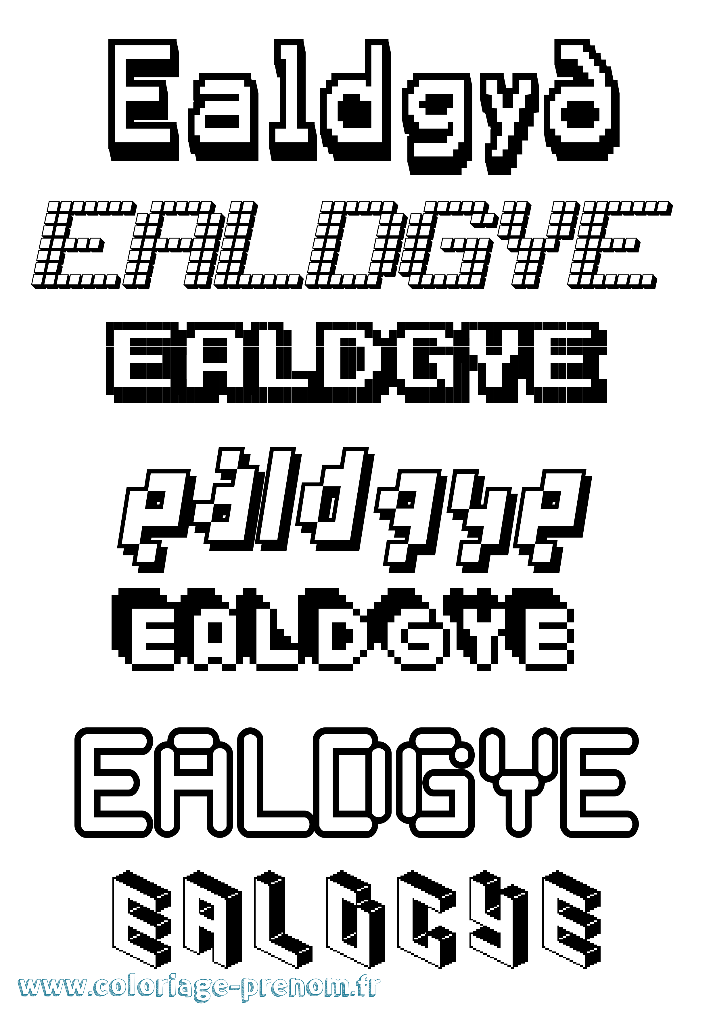 Coloriage Ealdgyð Pixel Coloriage prénom Ealdgyð Pixel
