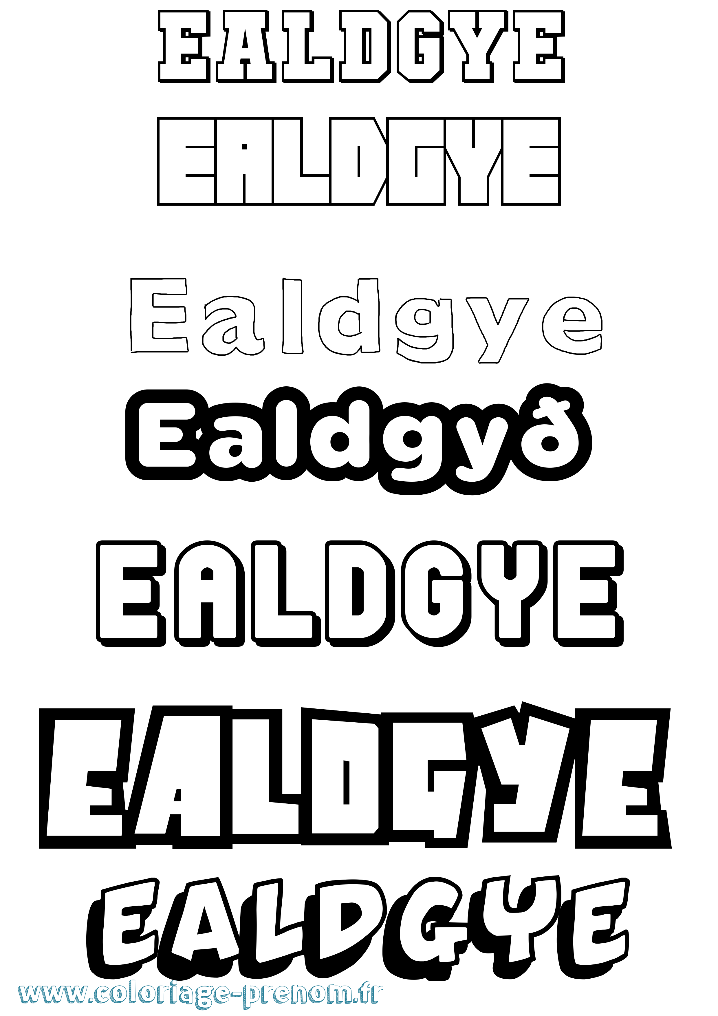 Coloriage Ealdgyð Simple Coloriage prénom Ealdgyð Simple