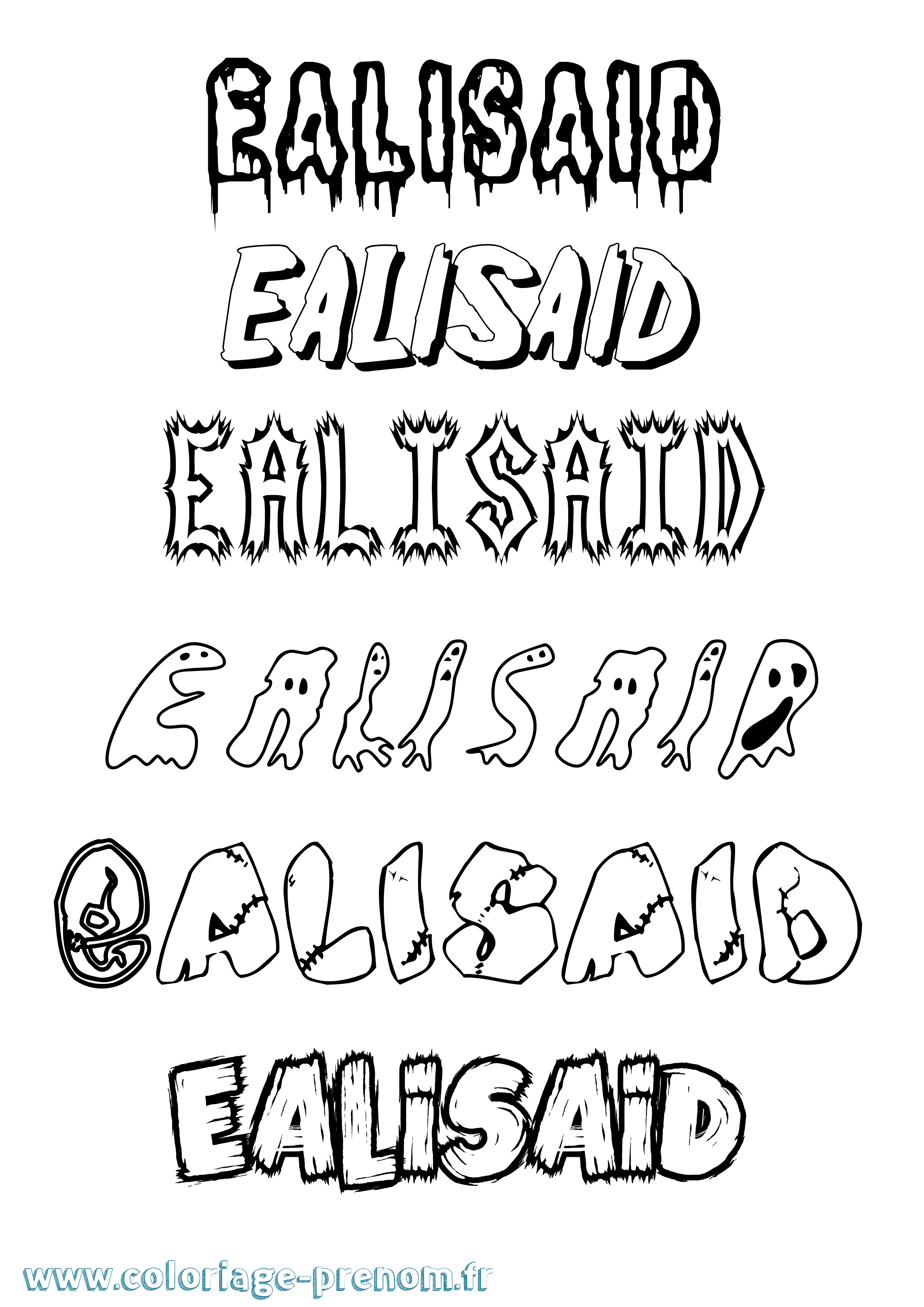 Coloriage prénom Ealisaid Frisson