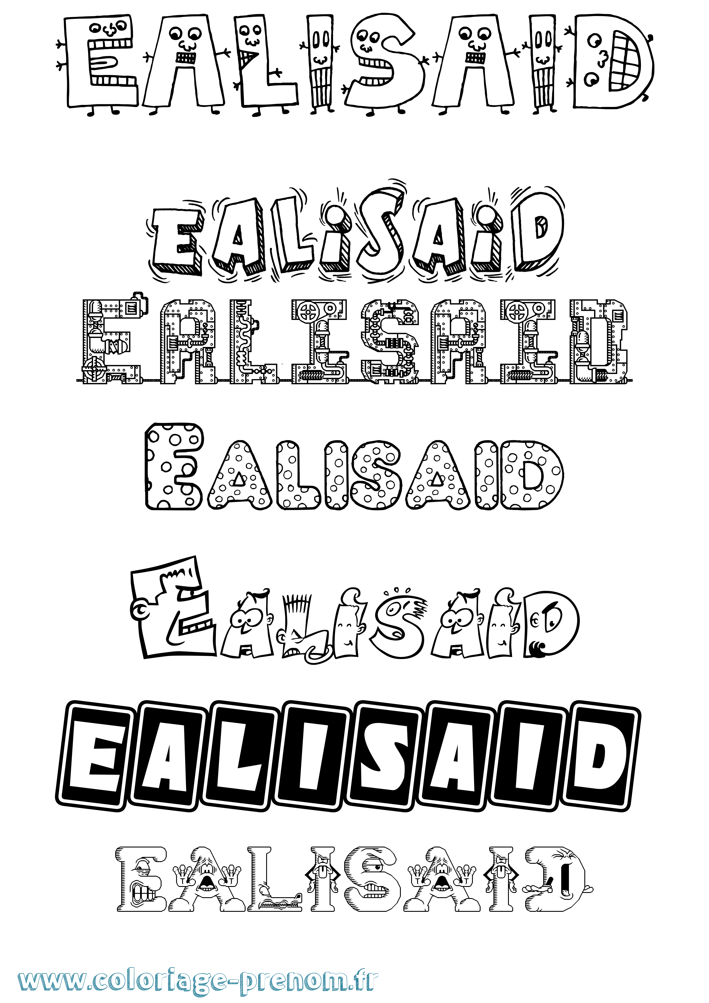 Coloriage prénom Ealisaid Fun