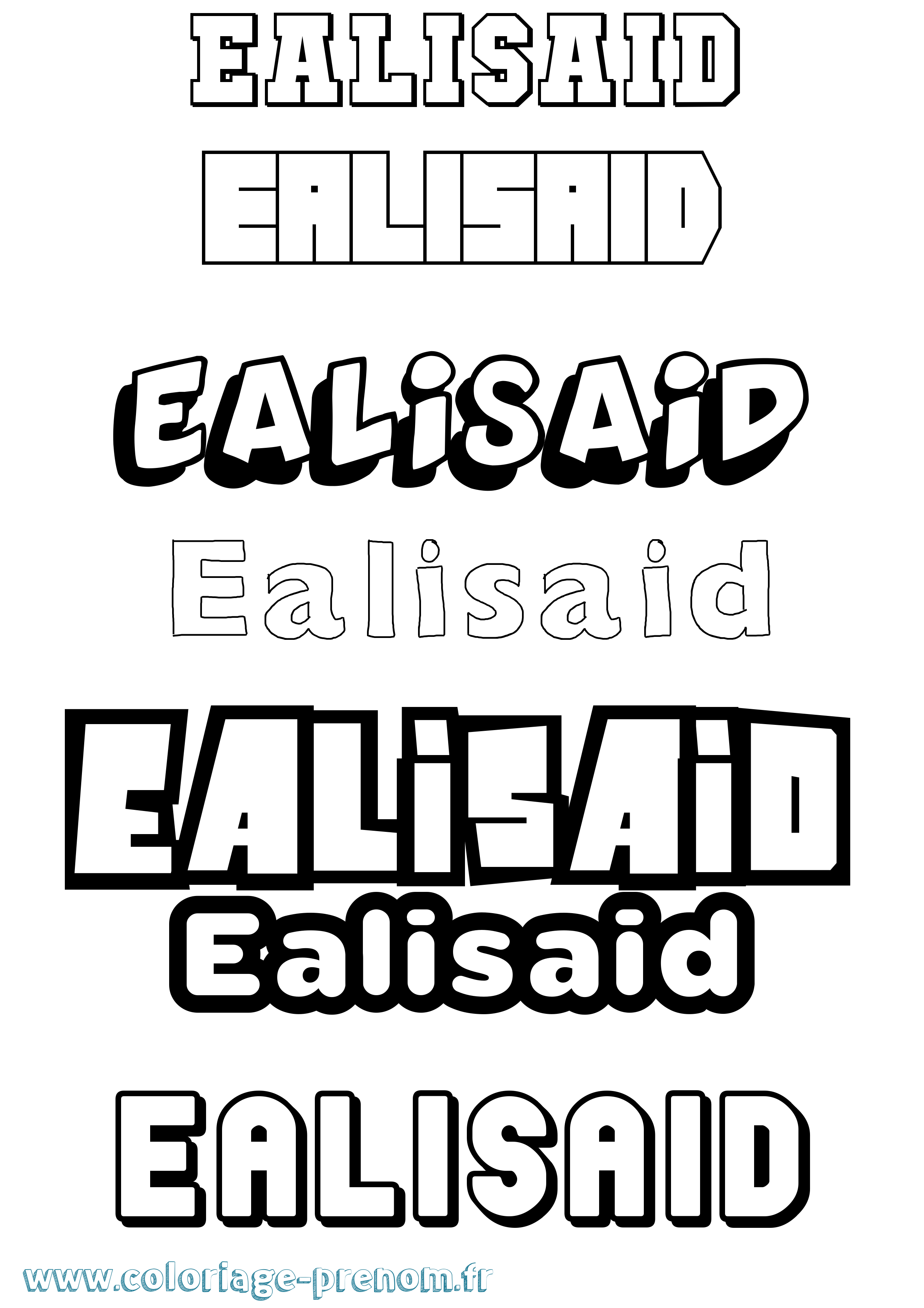 Coloriage prénom Ealisaid Simple