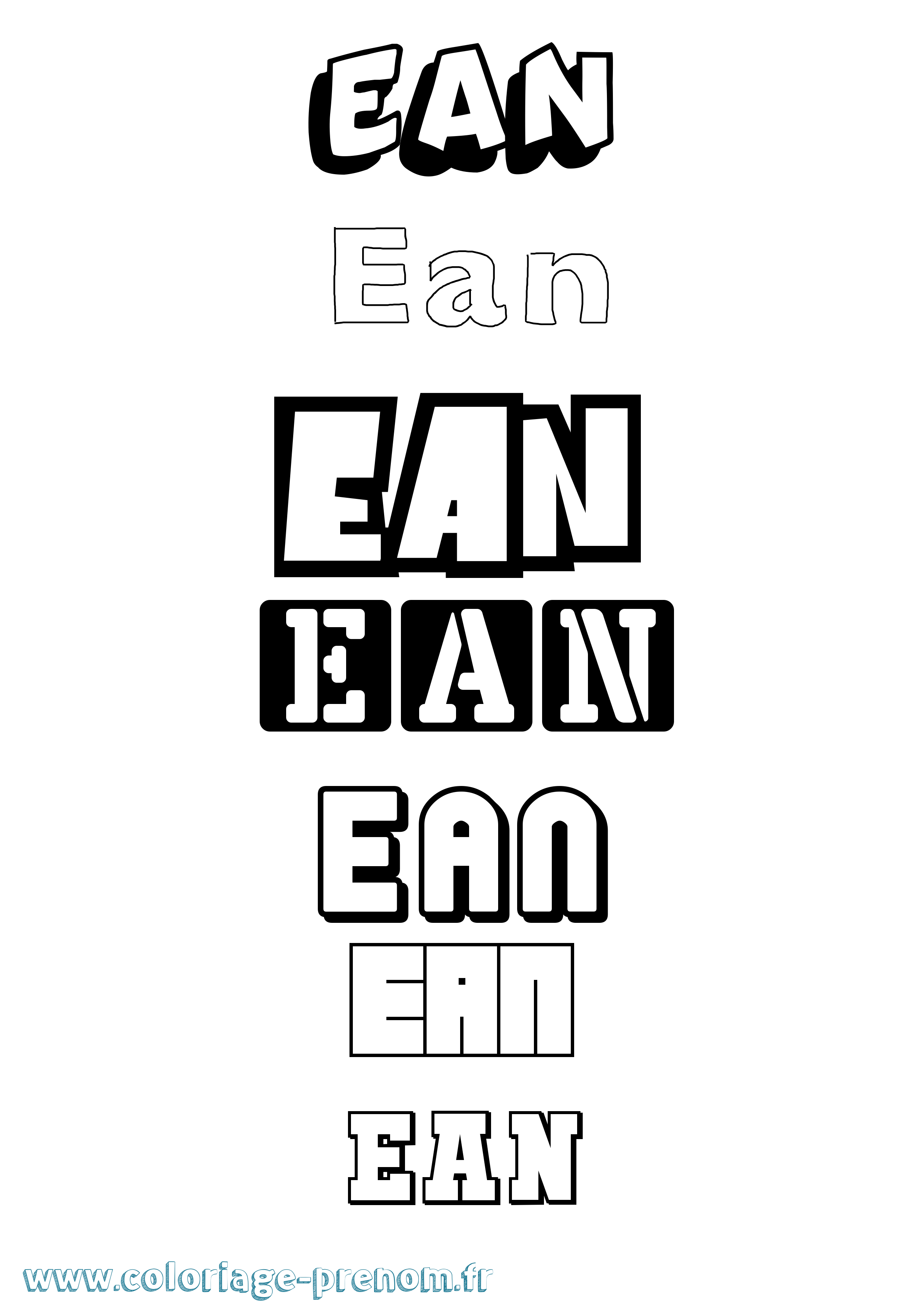 Coloriage prénom Ean Simple