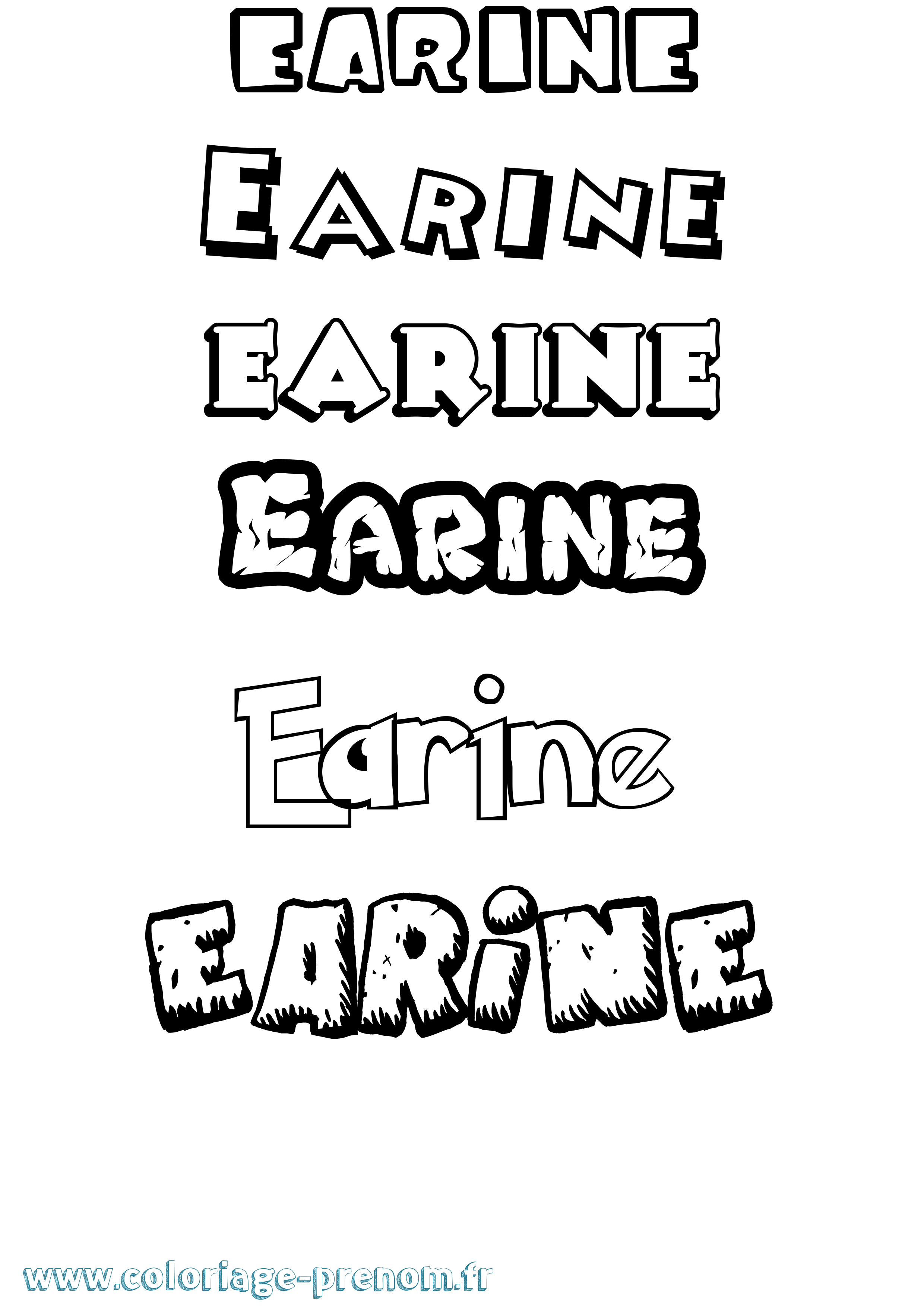 Coloriage prénom Earine Dessin Animé