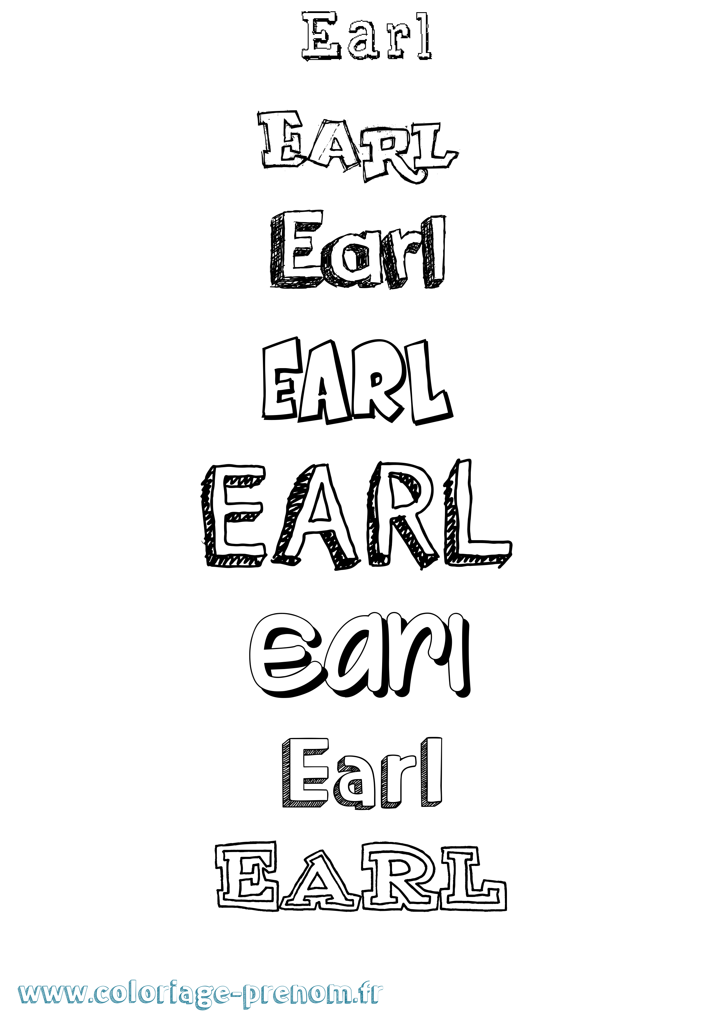 Coloriage prénom Earl Dessiné