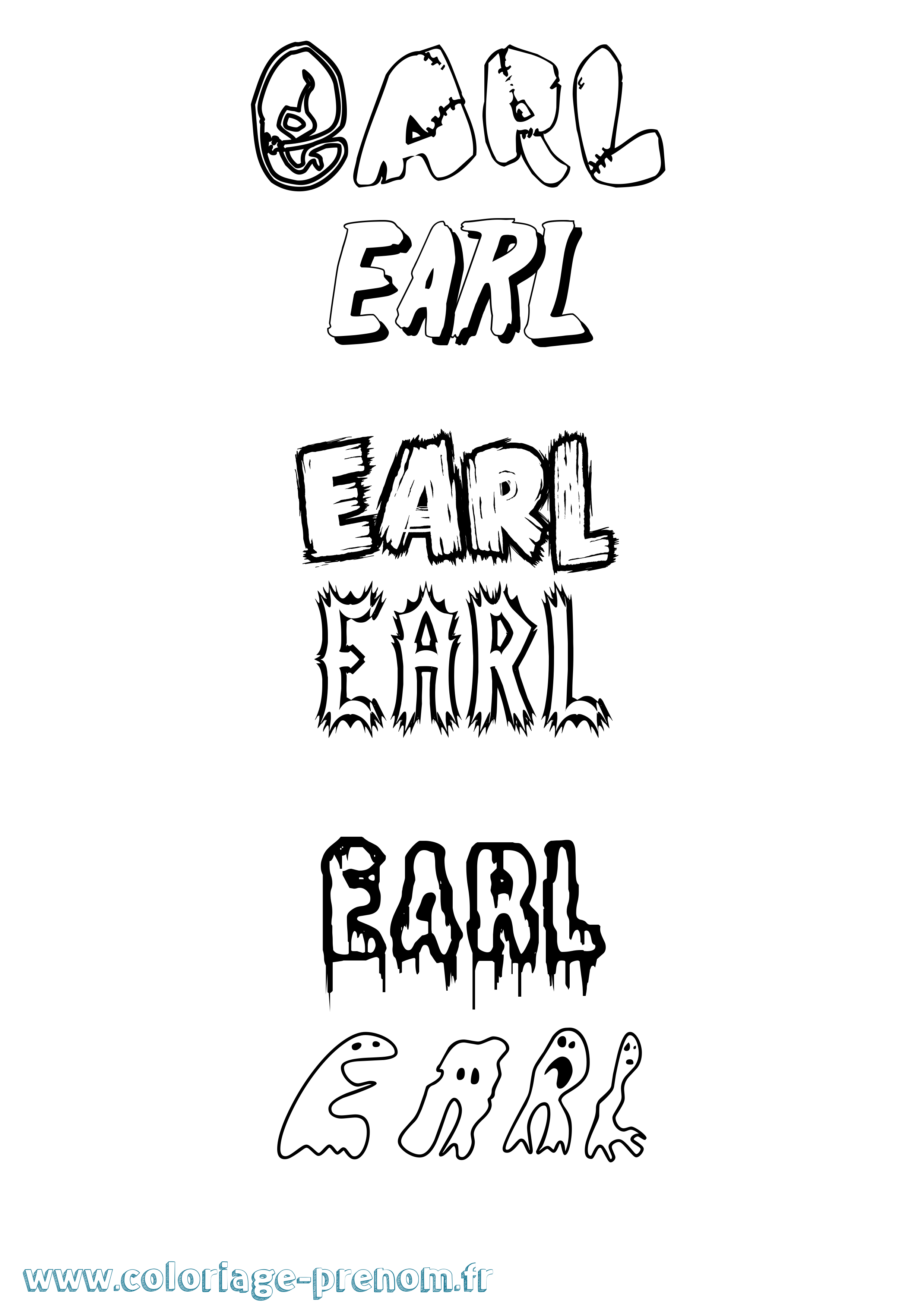 Coloriage prénom Earl Frisson