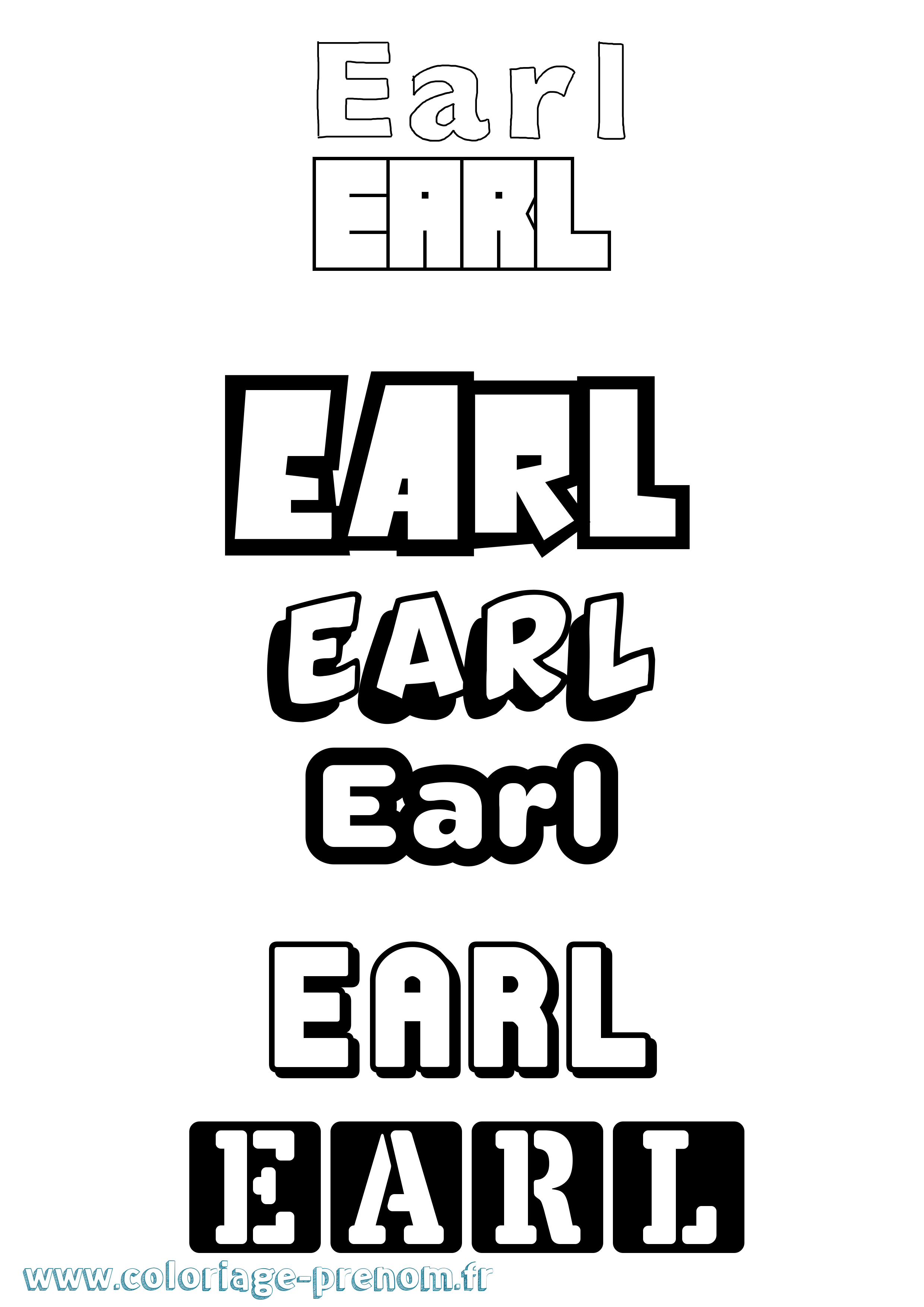 Coloriage prénom Earl Simple
