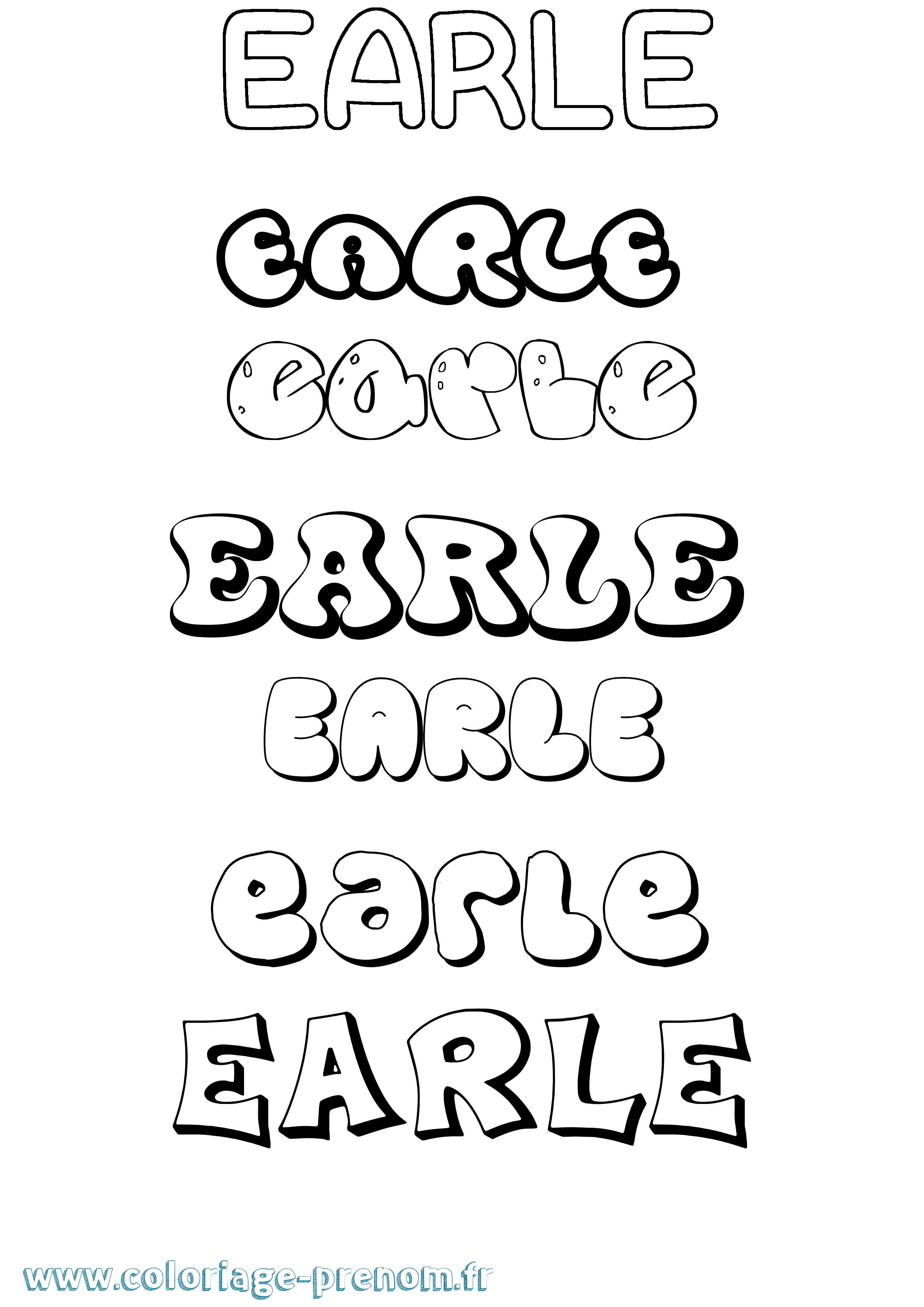 Coloriage Earle Bubble Coloriage prénom Earle Bubble