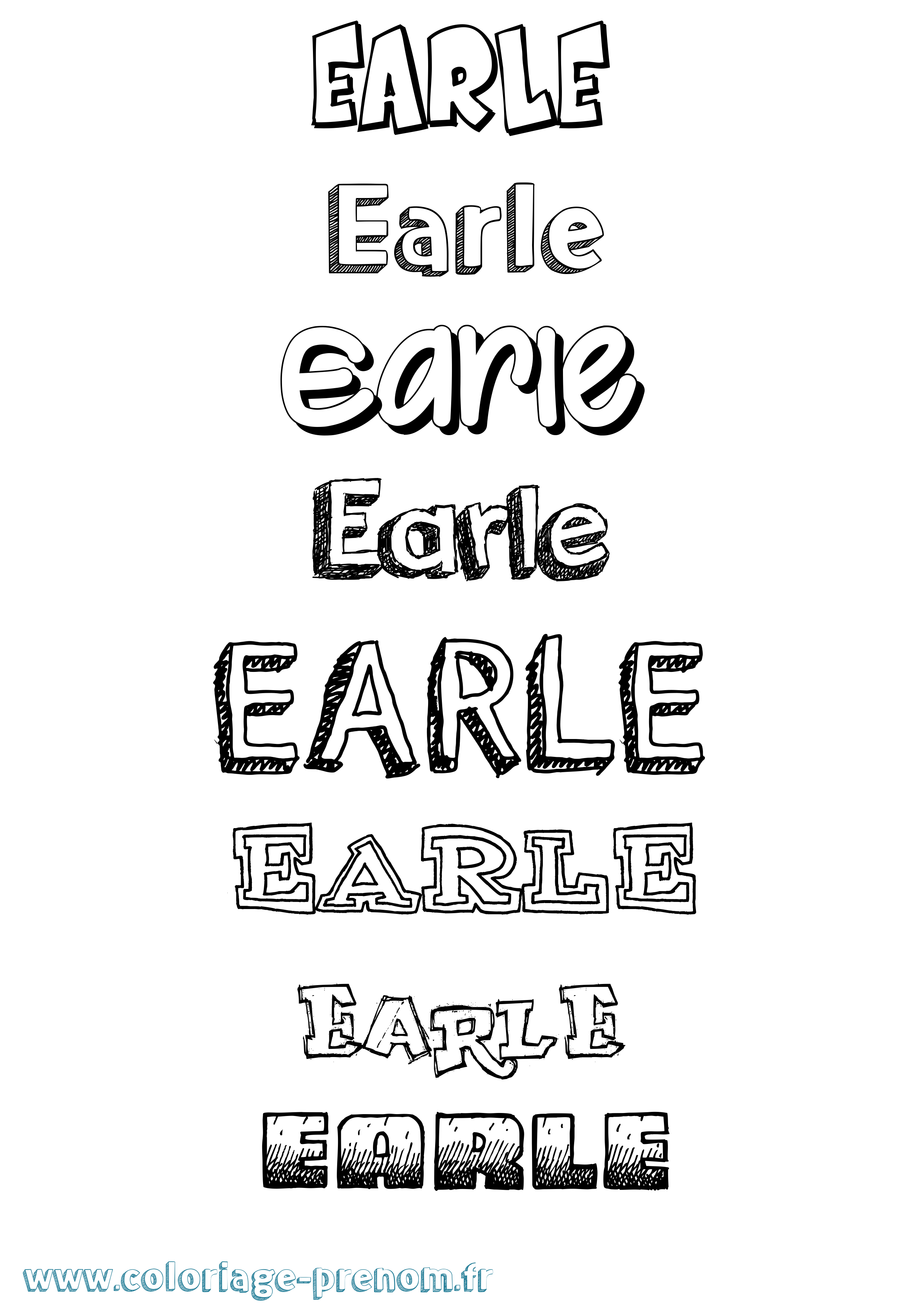 Coloriage Earle Dessiné Coloriage prénom Earle Dessiné