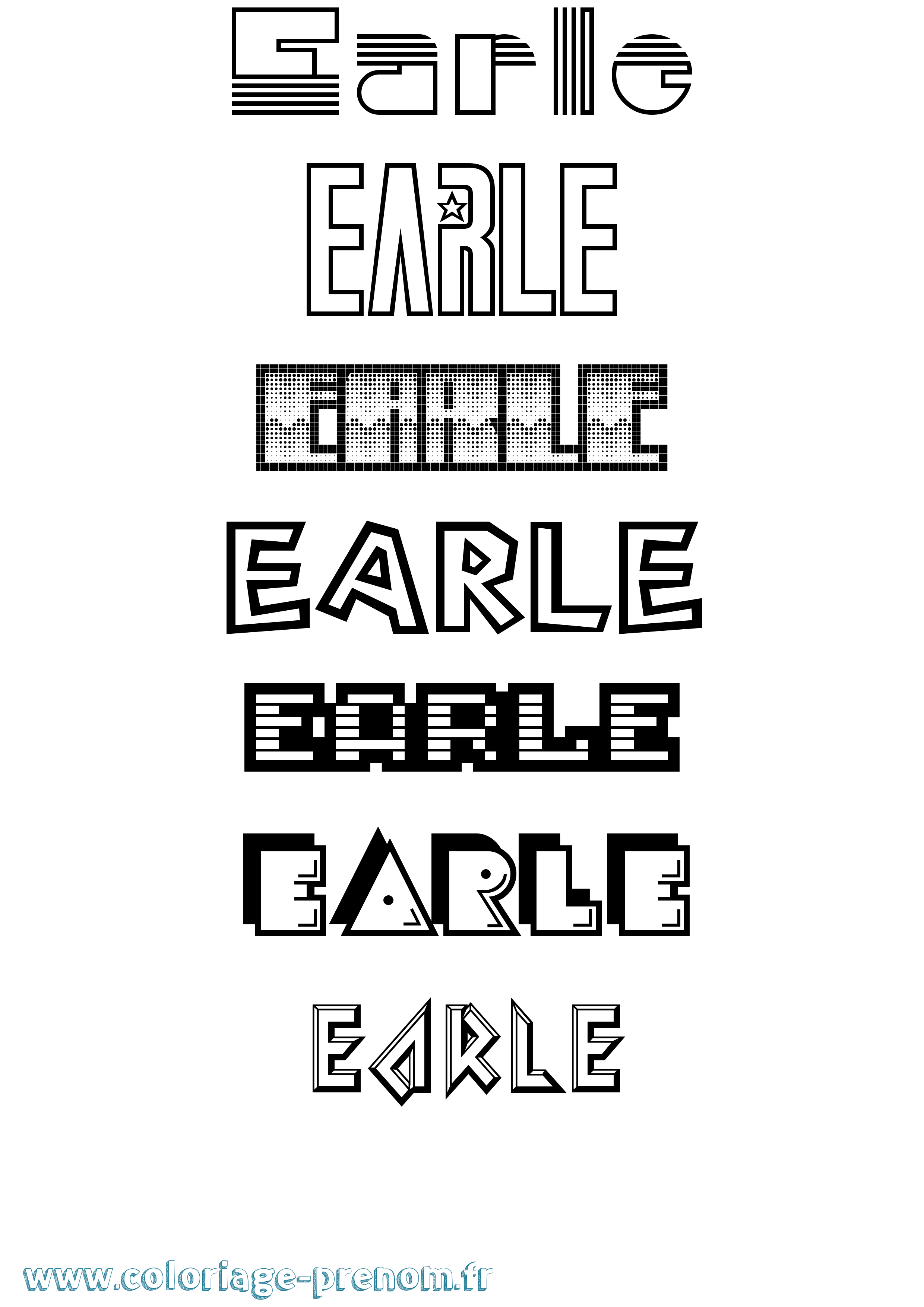 Coloriage Earle Jeux Vidéos Coloriage prénom Earle Jeux Vidéos
