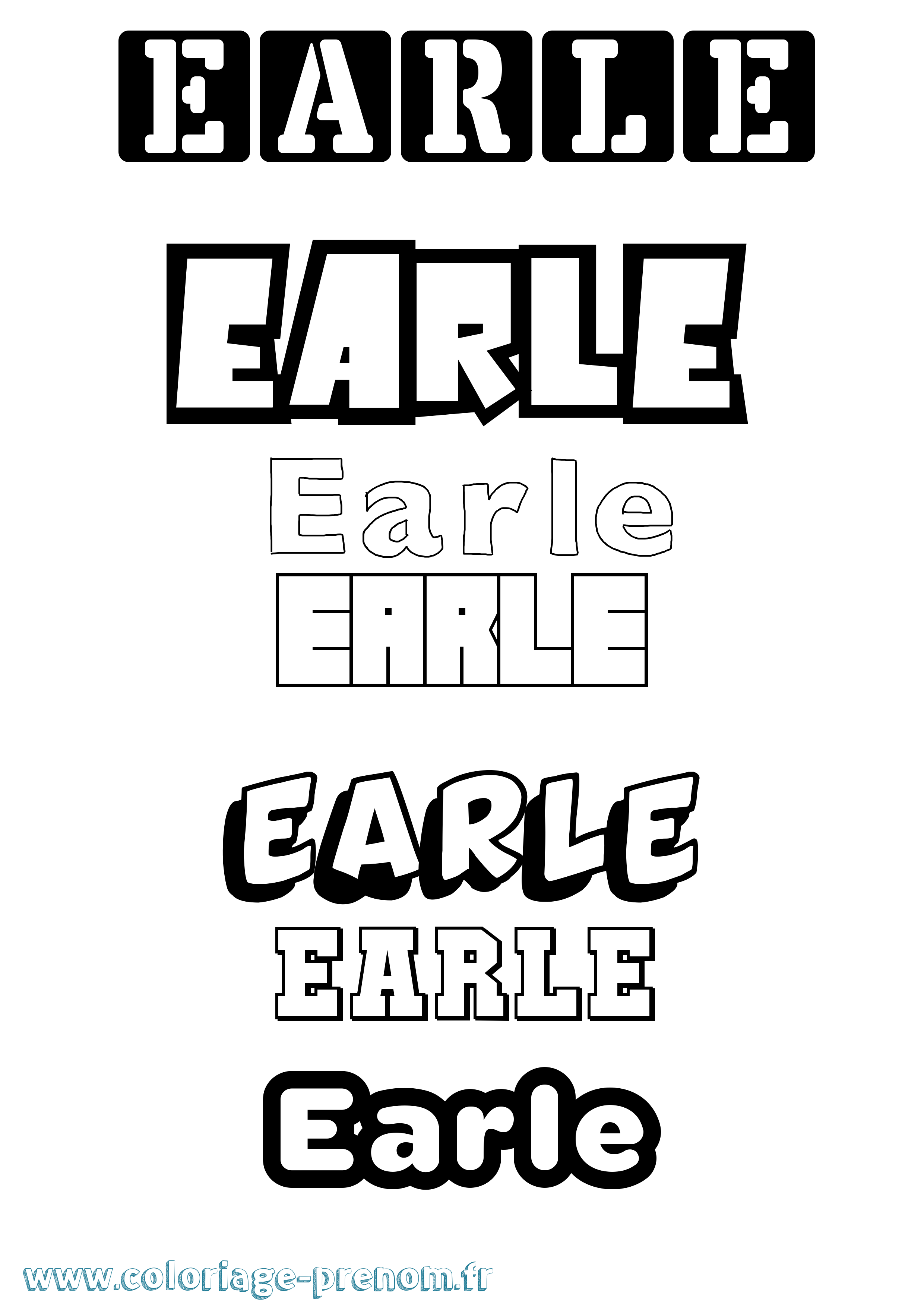 Coloriage Earle Simple Coloriage prénom Earle Simple