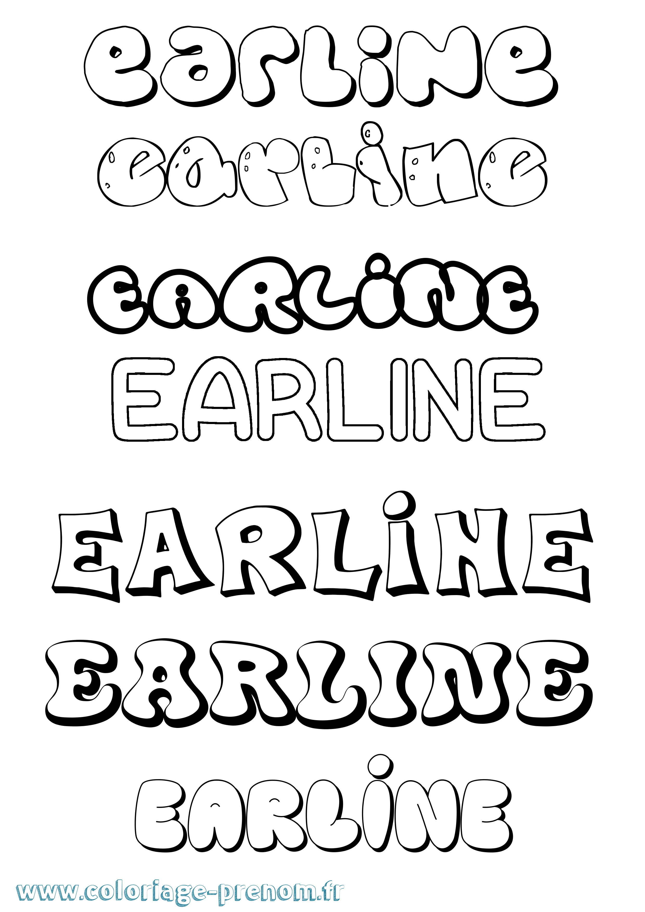Coloriage Earline Bubble Coloriage prénom Earline Bubble