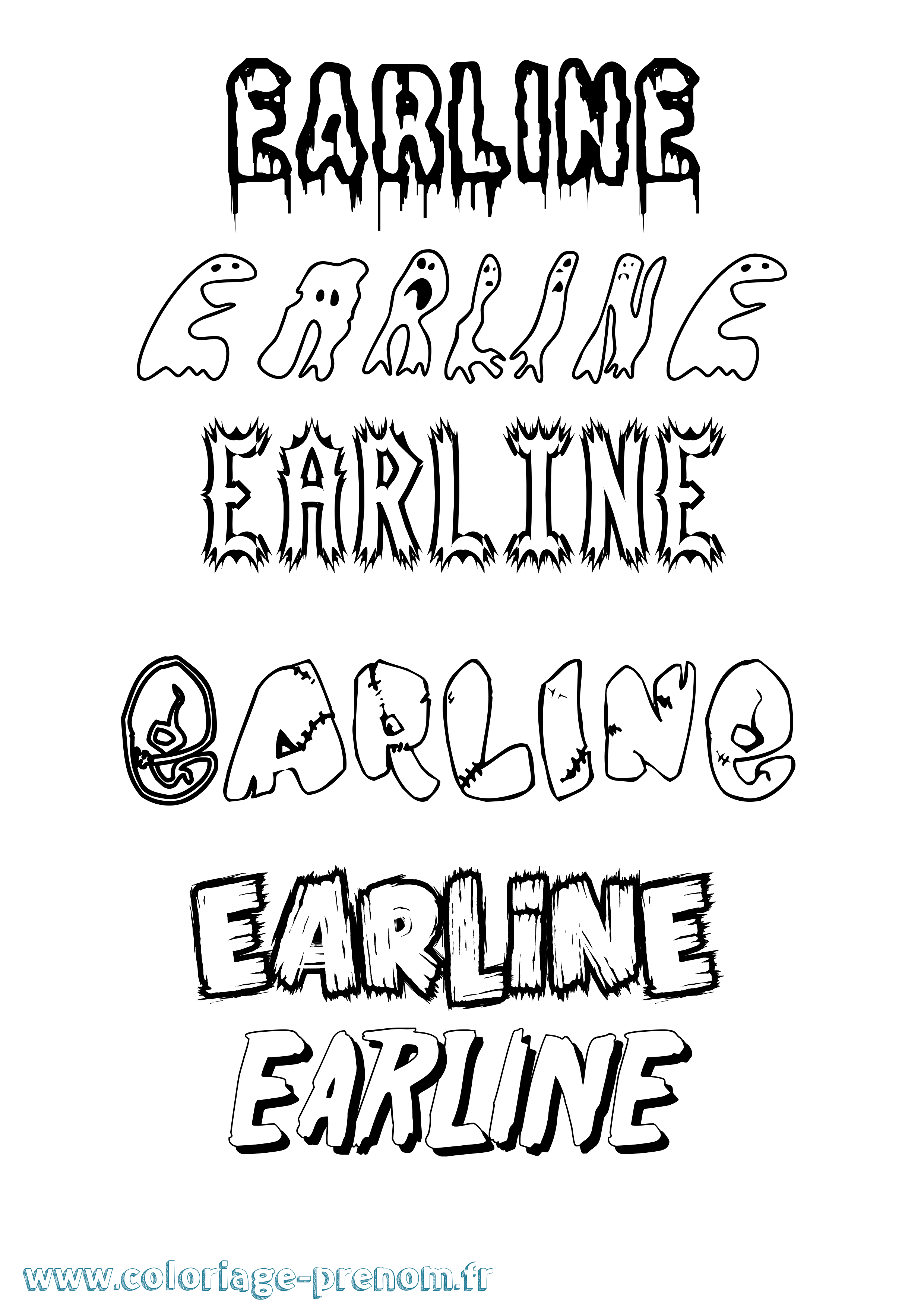 Coloriage Earline Frisson Coloriage prénom Earline Frisson
