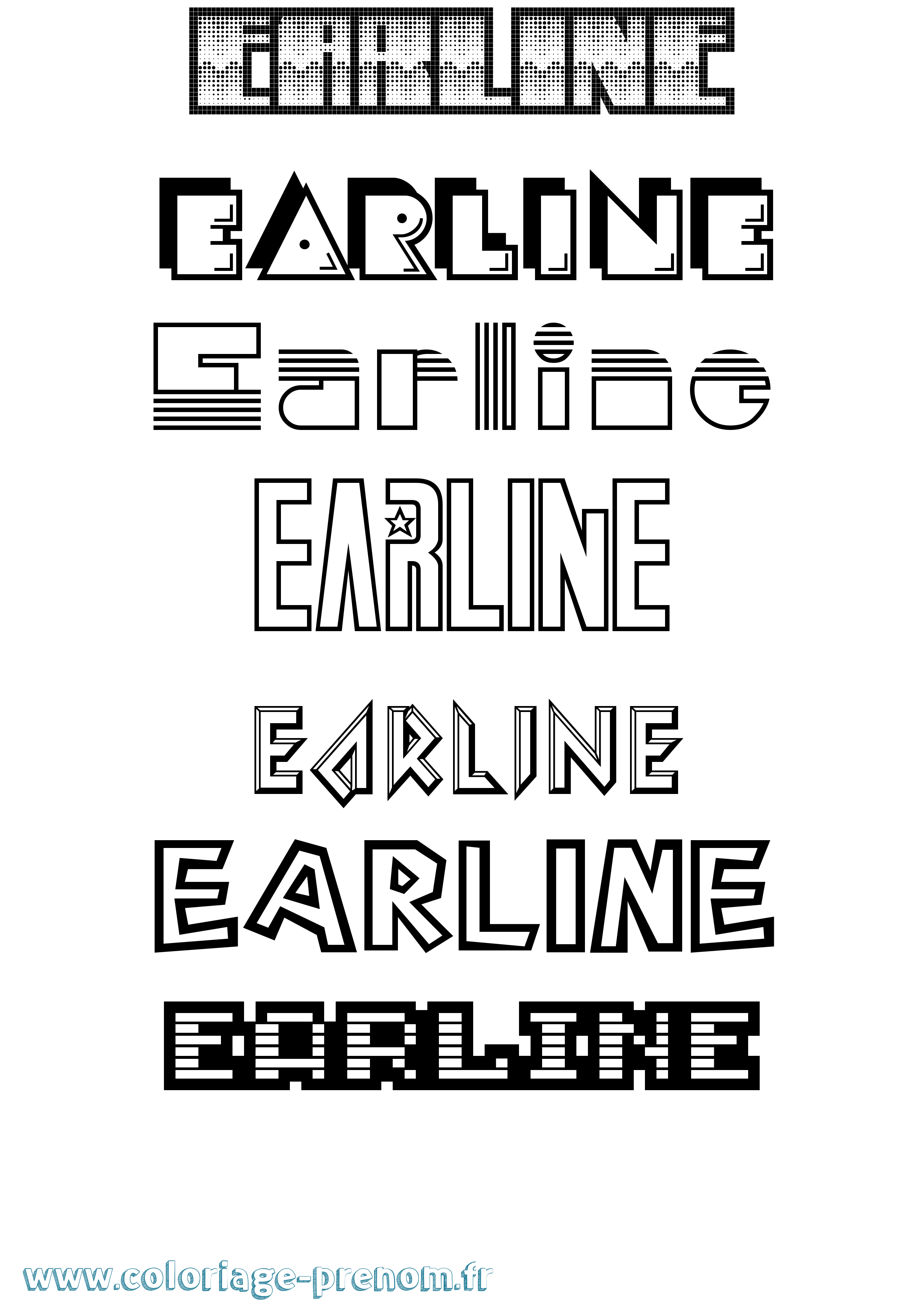 Coloriage Earline Jeux Vidéos Coloriage prénom Earline Jeux Vidéos