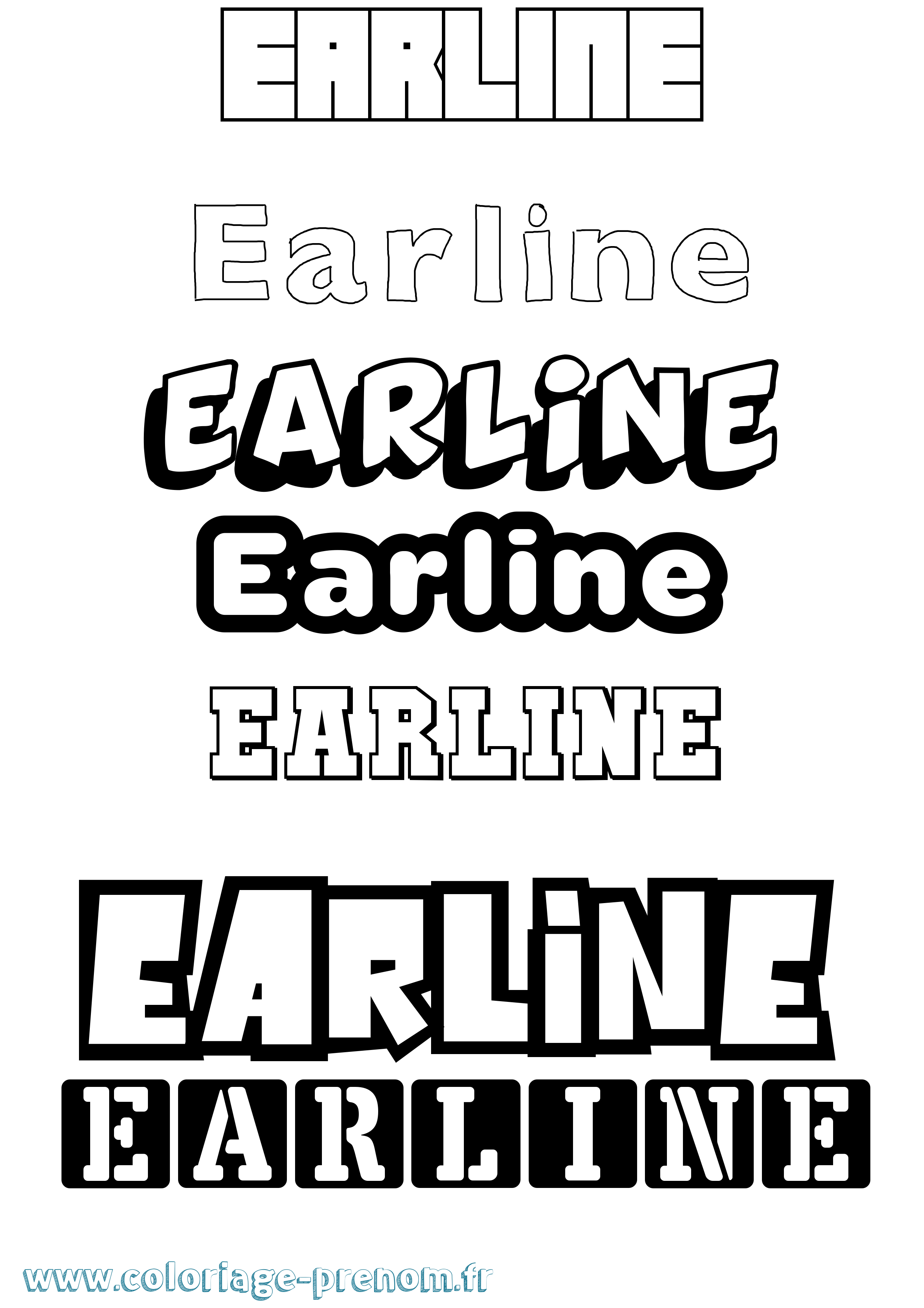 Coloriage Earline Simple Coloriage prénom Earline Simple