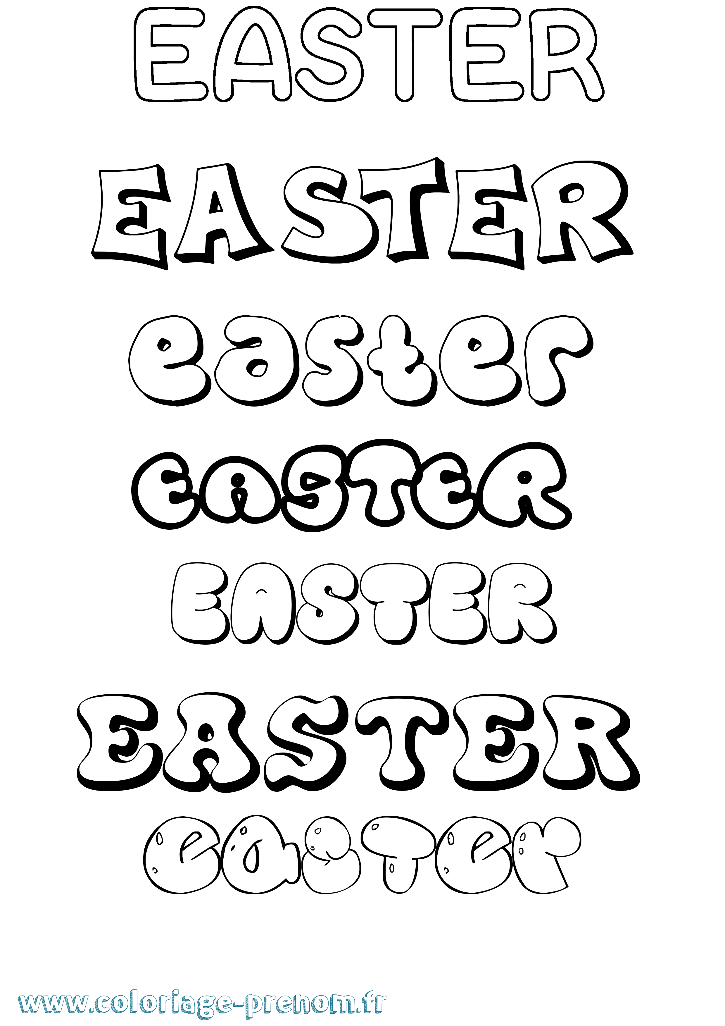 Coloriage Easter Bubble Coloriage prénom Easter Bubble